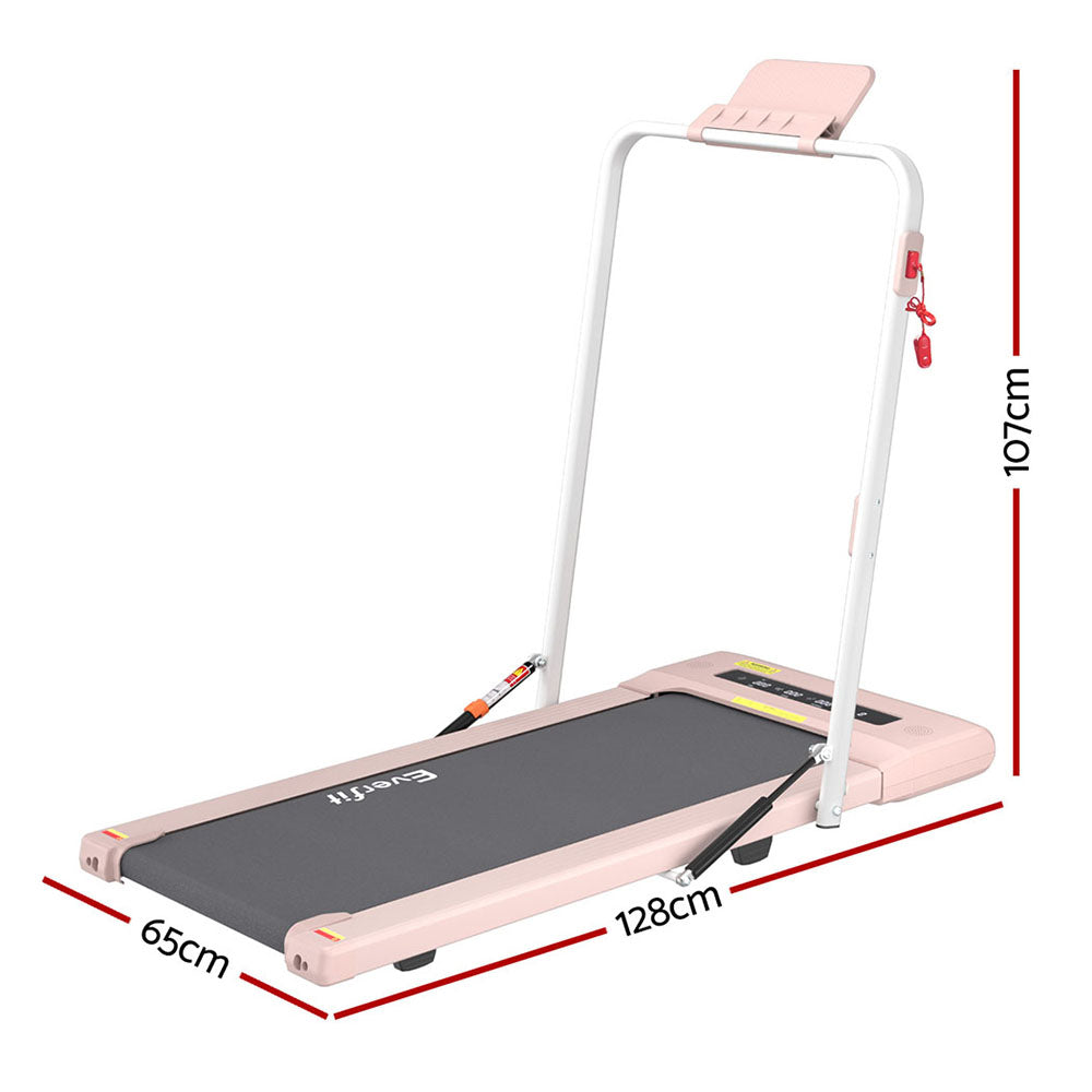Everfit Treadmill Electric Walking Pad Under Desk Home Gym Fitness 400mm Pink-Sports & Fitness > Exercise, Gym & Fitness > Treadmills-PEROZ Accessories