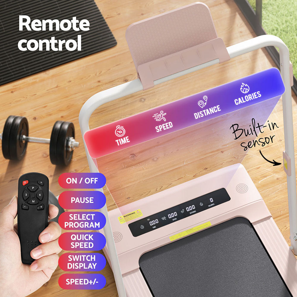 Everfit Treadmill Electric Walking Pad Under Desk Home Gym Fitness 400mm Pink-Sports & Fitness > Exercise, Gym & Fitness > Treadmills-PEROZ Accessories