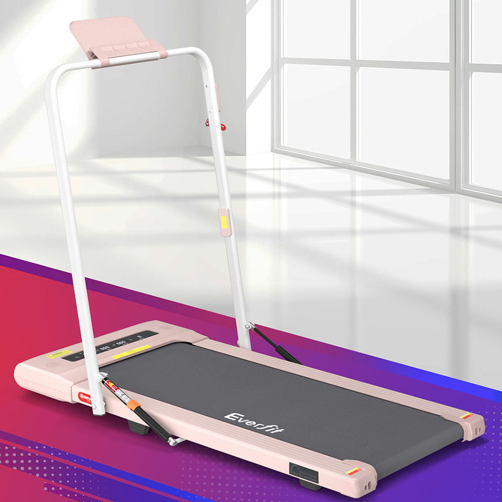 Everfit Treadmill Electric Walking Pad Under Desk Home Gym Fitness 400mm Pink-Sports & Fitness > Exercise, Gym & Fitness > Treadmills-PEROZ Accessories