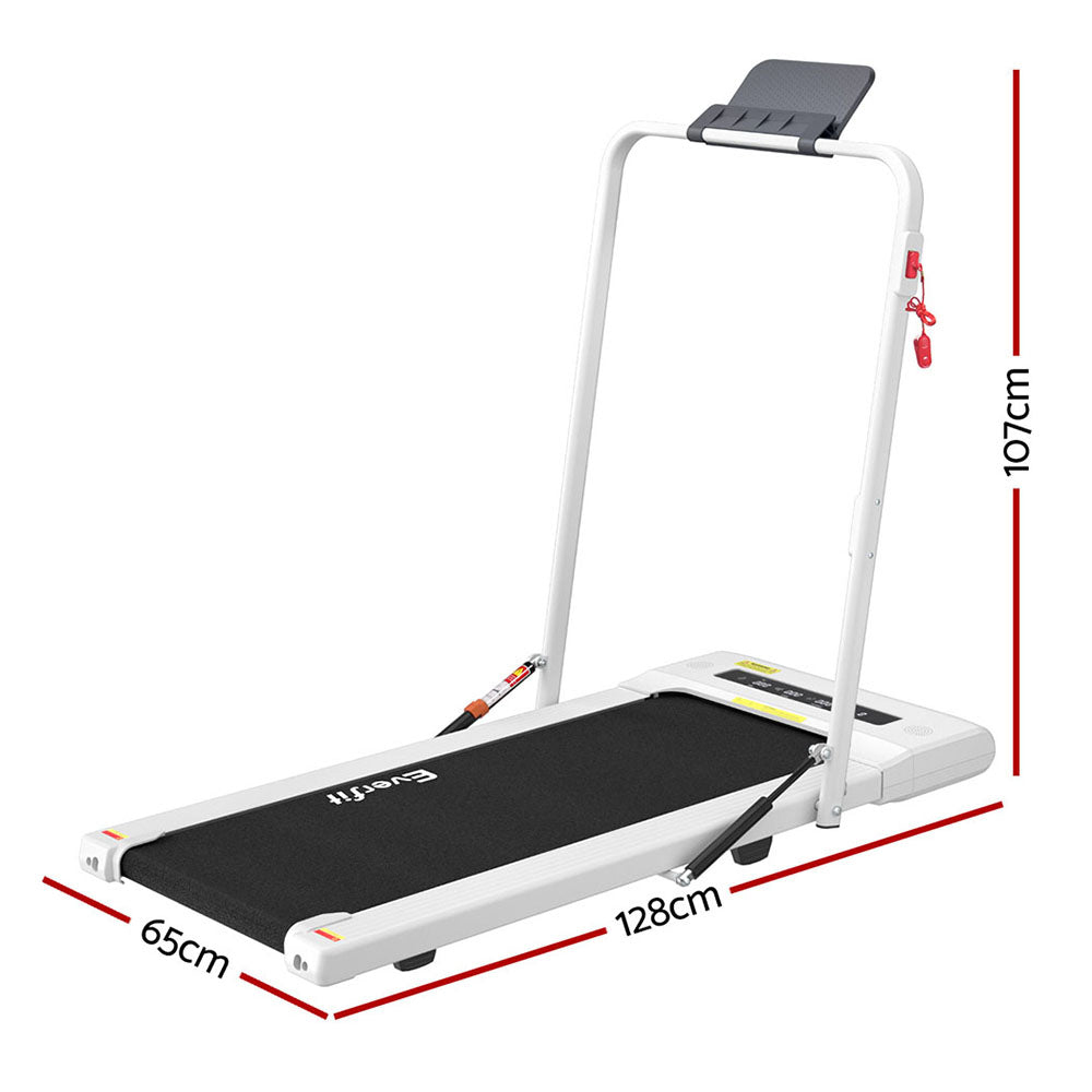 Everfit Treadmill Electric Walking Pad Under Desk Home Gym Fitness 400mm White-Sports & Fitness > Exercise, Gym & Fitness > Treadmills-PEROZ Accessories