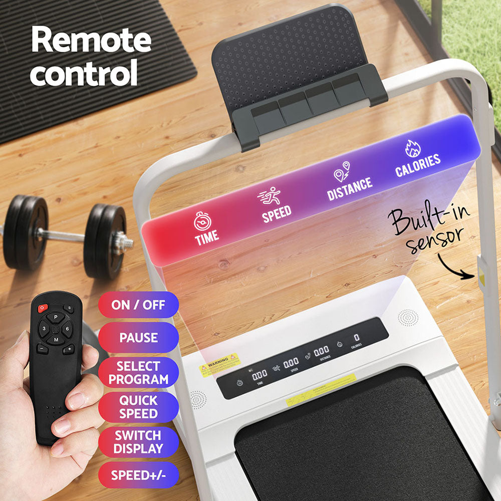 Everfit Treadmill Electric Walking Pad Under Desk Home Gym Fitness 400mm White-Sports & Fitness > Exercise, Gym & Fitness > Treadmills-PEROZ Accessories