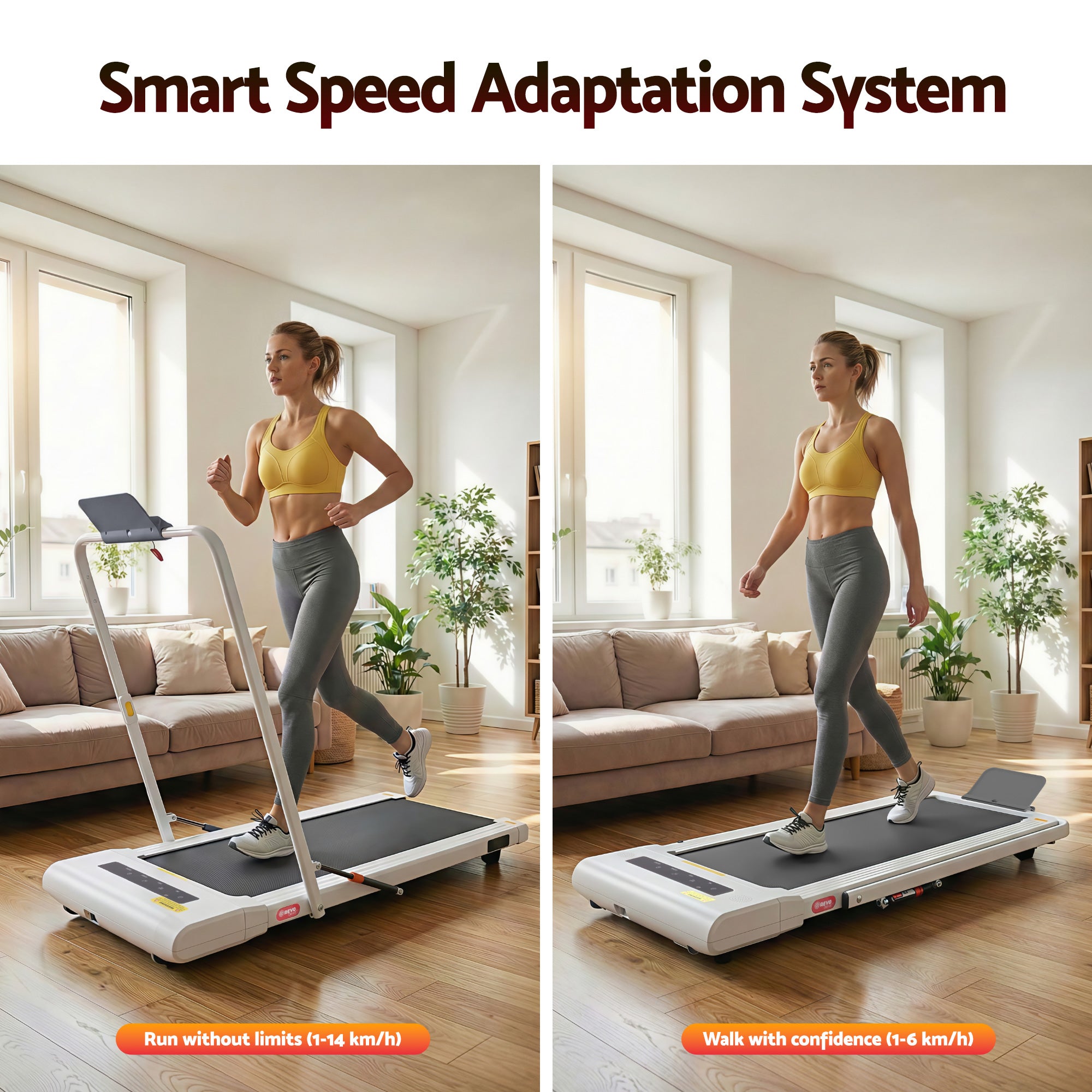 Everfit Treadmill Electric Walking Pad Under Desk Home Gym Fitness 400mm White-Walking Pad-PEROZ Accessories