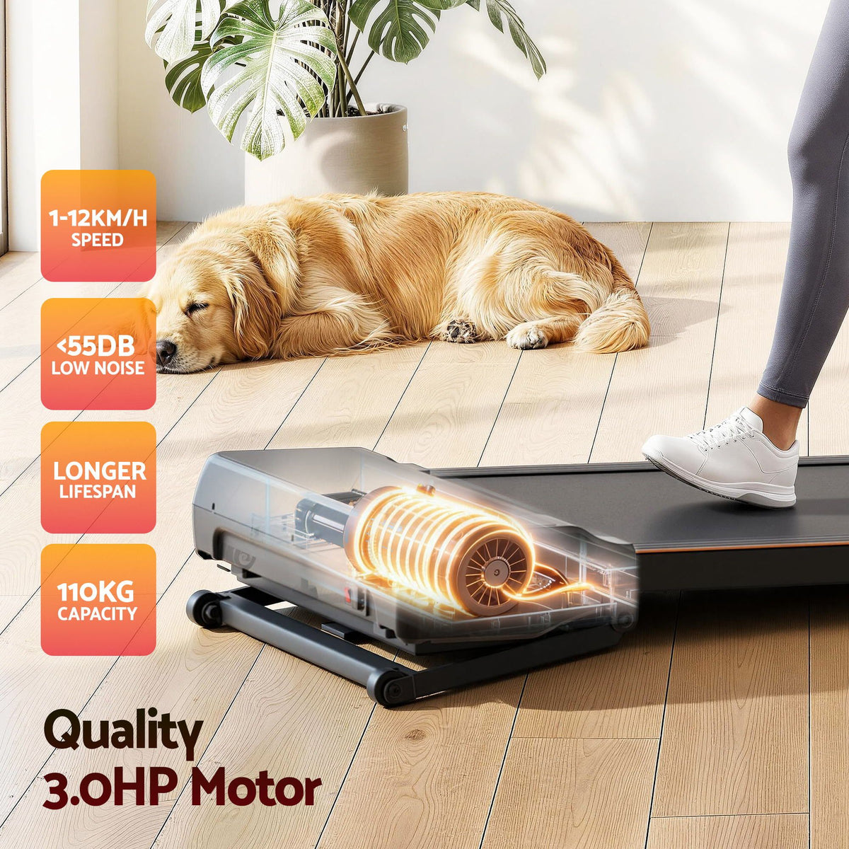 Everfit 3 in 1 Walking Pad Treadmill 20% Auto Incline Under Desk Treadmills for Home Gym With 40cm Wide Belt-Sports & Fitness > Exercise, Gym & Fitness > Treadmills-PEROZ Accessories