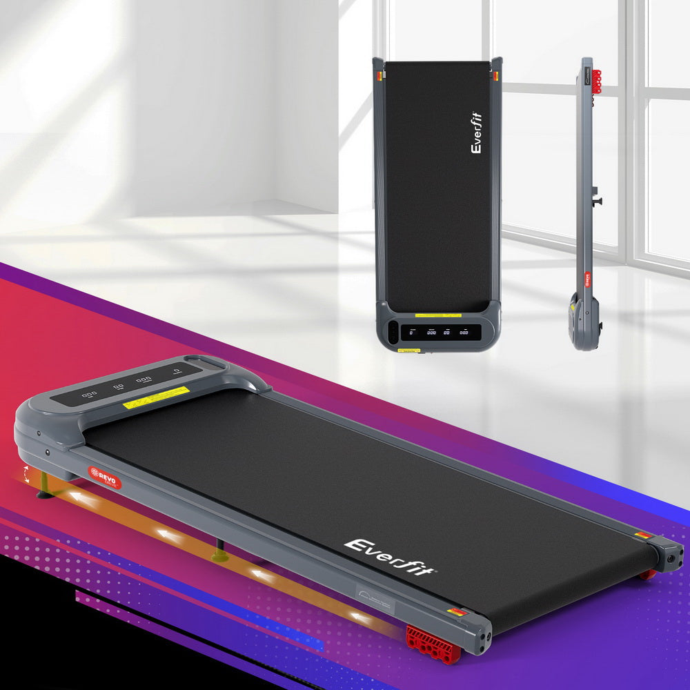 Everfit Treadmill Electric Walking Pad with Incline Under Desk Home Gym Grey-Sports & Fitness > Exercise, Gym & Fitness > Treadmills-PEROZ Accessories