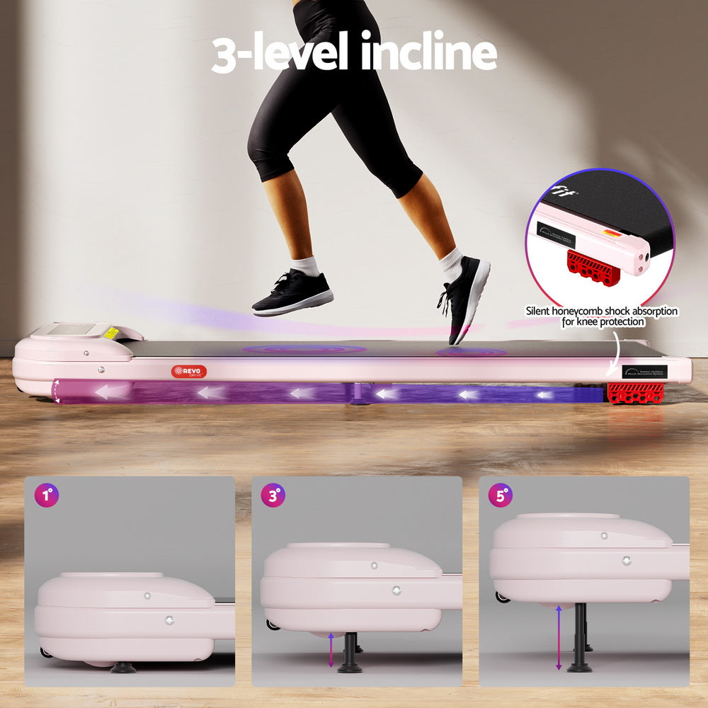 Everfit Treadmill Electric Walking Pad with Incline Under Desk Home Gym Pink-Sports & Fitness > Exercise, Gym & Fitness > Treadmills-PEROZ Accessories