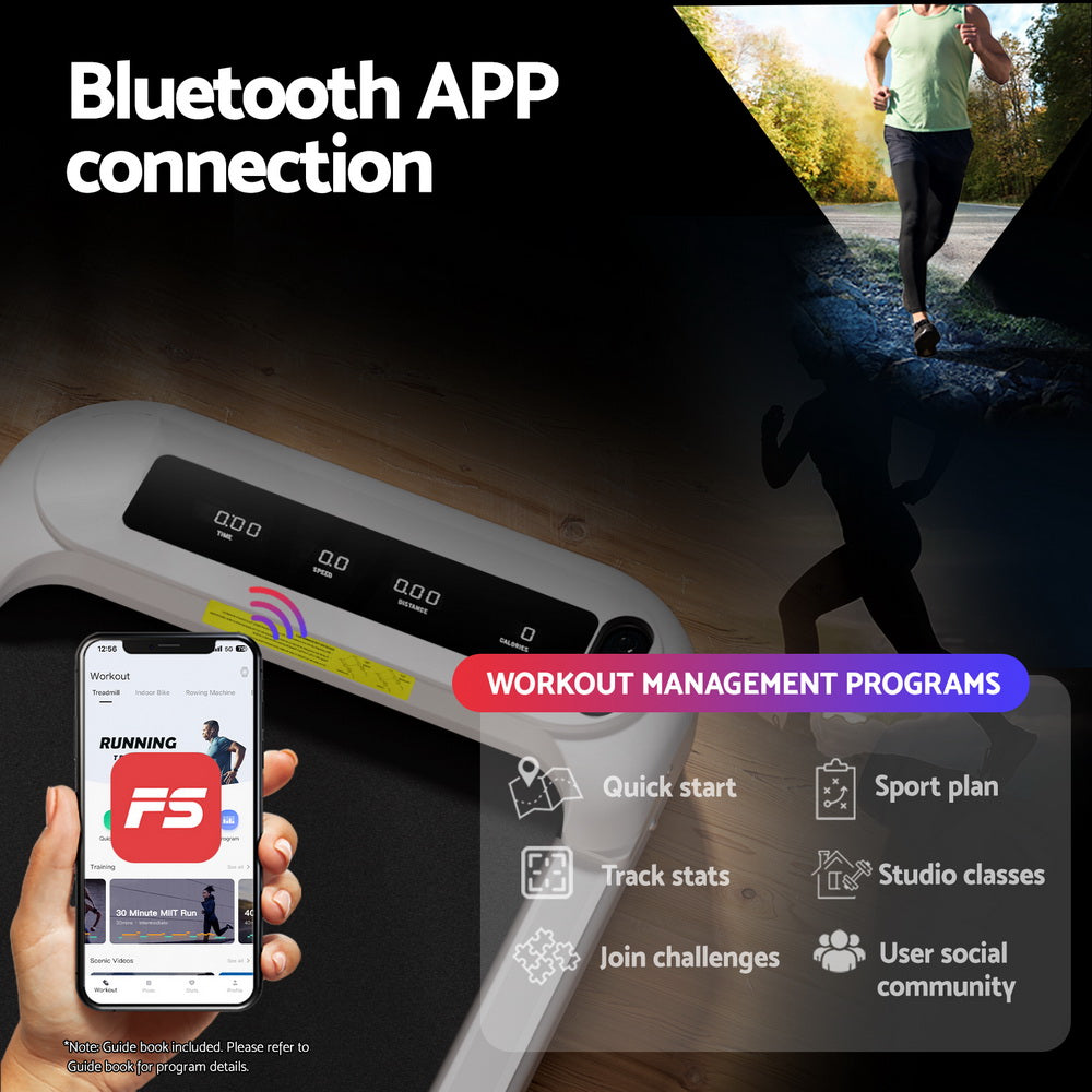 Everfit Treadmill Electric Walking Pad with Incline Under Desk Home Gym White-Sports & Fitness > Exercise, Gym & Fitness > Treadmills-PEROZ Accessories