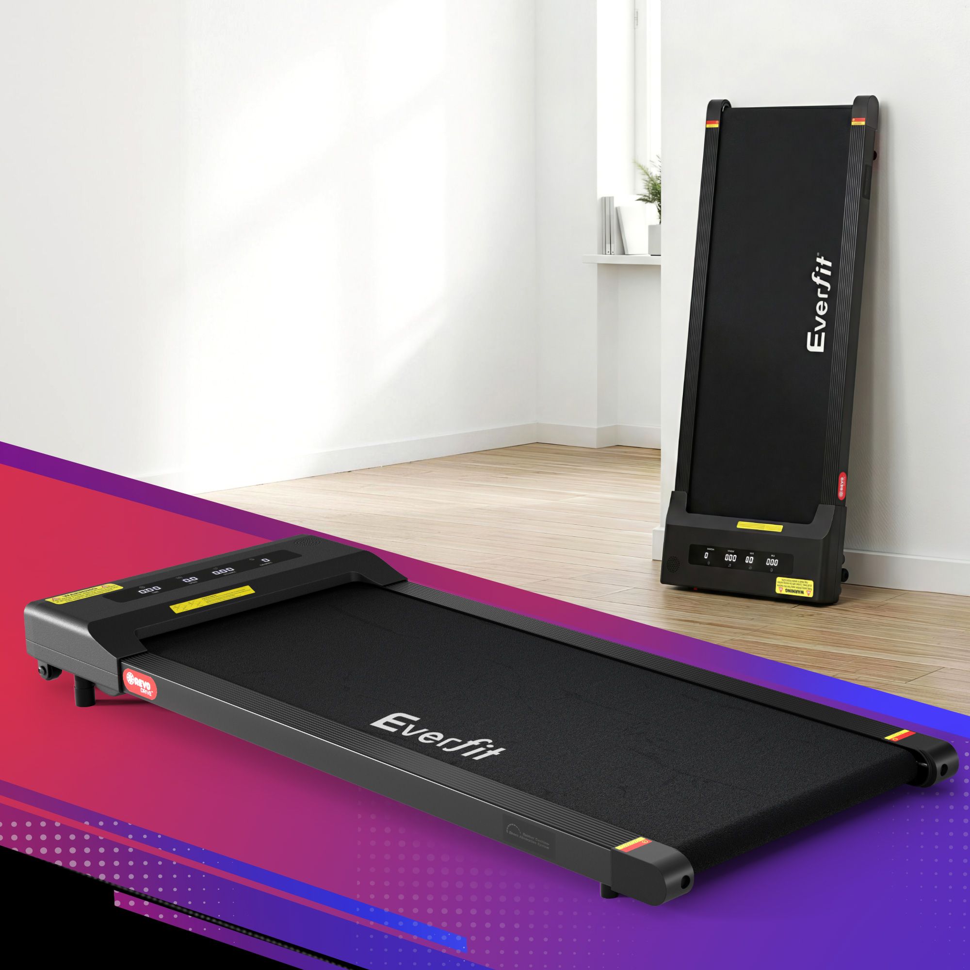 Everfit 2 in 1 Treadmill Electric Walking Pad Under Desk Home Gym Fitness 400mm Black-Walking Pad-PEROZ Accessories