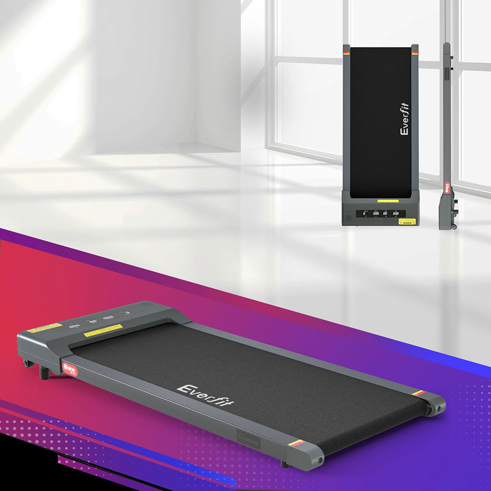 Everfit Treadmill Electric Walking Pad Under Desk Home Gym Fitness 400mm Grey-Sports & Fitness > Exercise, Gym & Fitness > Treadmills-PEROZ Accessories