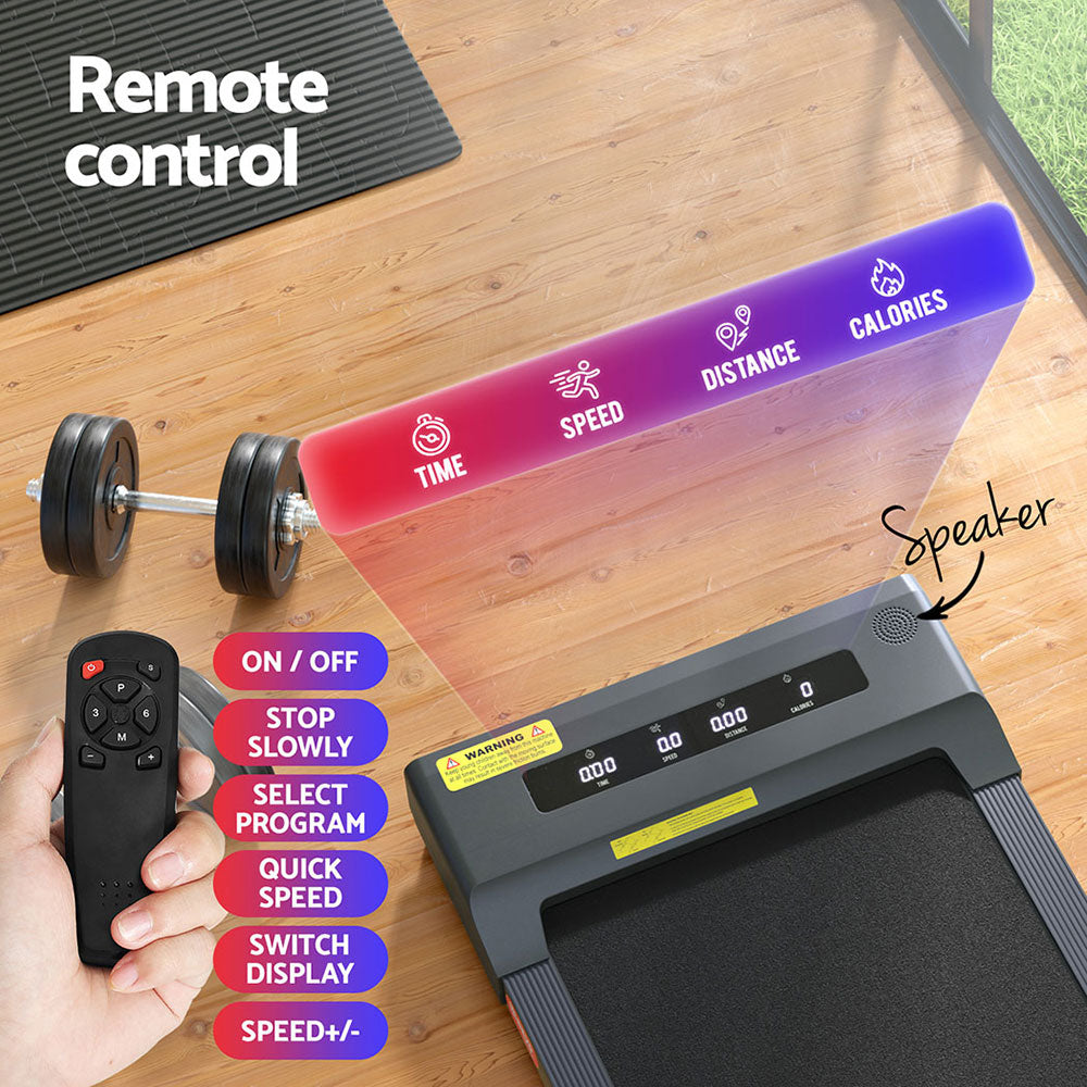 Everfit Treadmill Electric Walking Pad Under Desk Home Gym Fitness 400mm Grey-Sports & Fitness > Exercise, Gym & Fitness > Treadmills-PEROZ Accessories