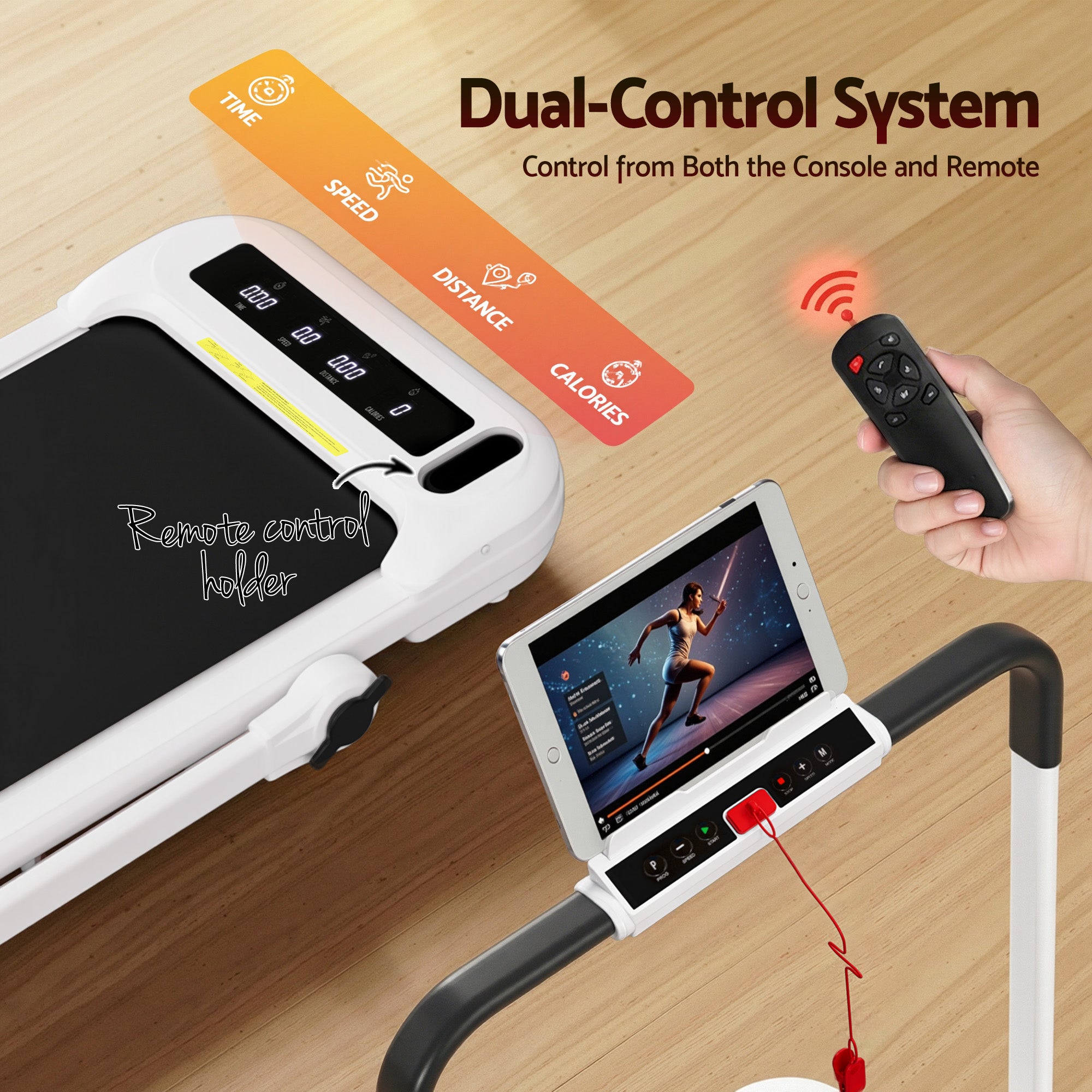 Everfit Treadmill Electric Walking Pad with Incline Foldable for Home Gym White-Sports & Fitness > Exercise, Gym & Fitness > Treadmills-PEROZ Accessories