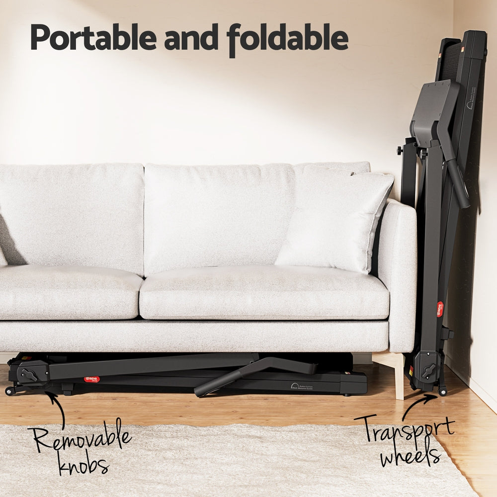 Everfit Treadmill Electric Home Gym Fitness Exercise Knob Foldable 420mm Black-Sports & Fitness > Exercise, Gym & Fitness > Treadmills-PEROZ Accessories