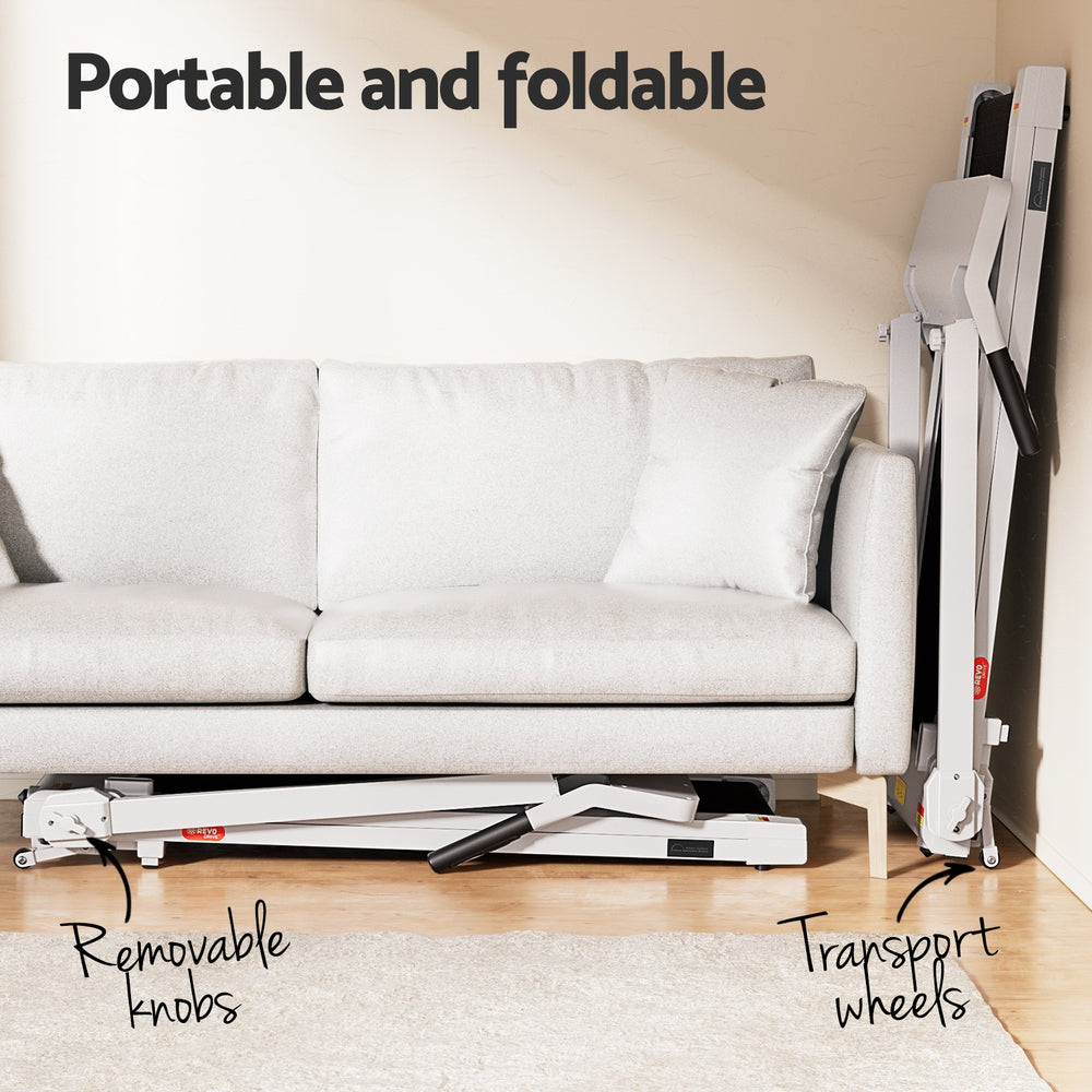 Everfit Treadmill Electric Home Gym Fitness Exercise Knob Foldable 420mm White-Sports & Fitness > Exercise, Gym & Fitness > Treadmills-PEROZ Accessories