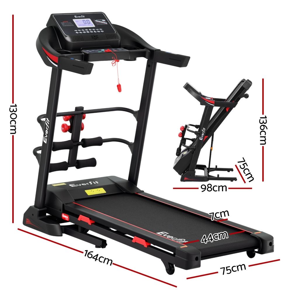 Everfit Treadmill Electric Home Gym Fitness Exercise Machine w/ Sit Up Bar 450mm-Sports & Fitness > Exercise, Gym & Fitness > Treadmills-PEROZ Accessories