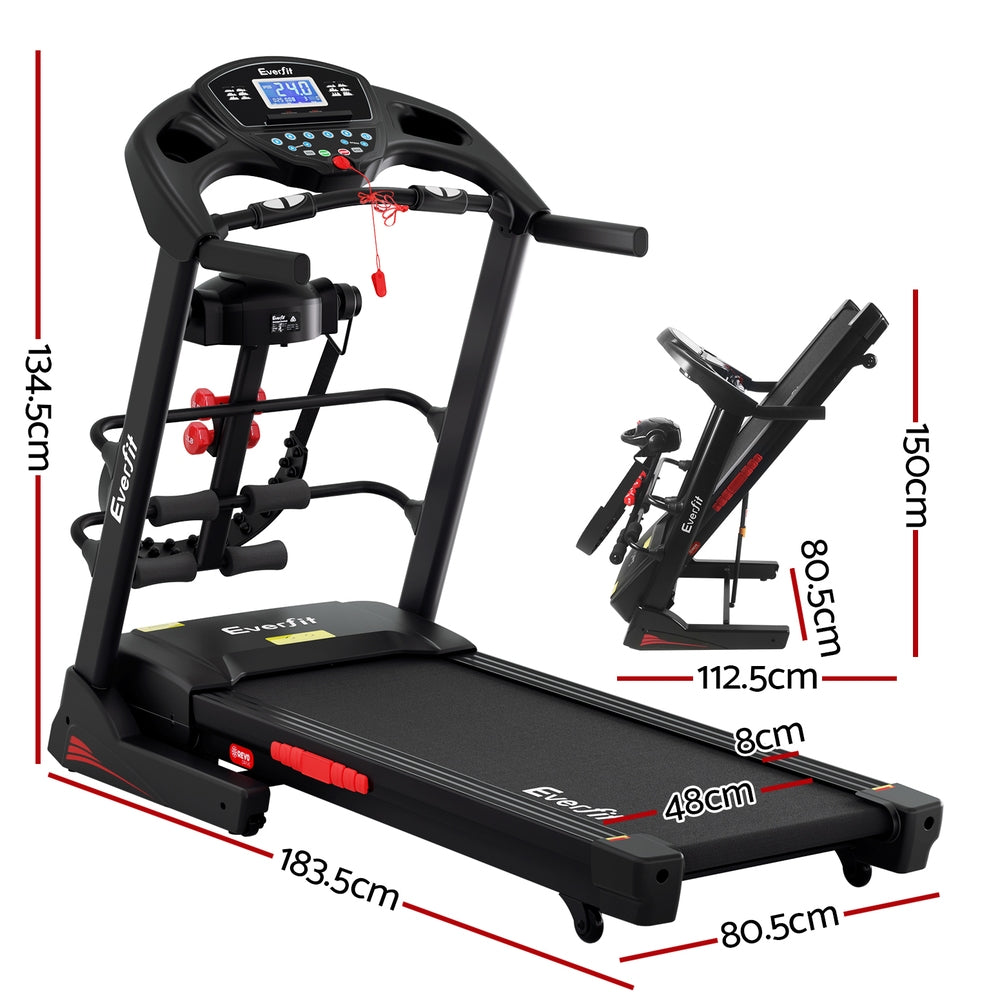 Everfit Treadmill Electric Home Gym Fitness Exercise Machine w/ Massager 480mm-Sports & Fitness > Exercise, Gym & Fitness > Treadmills-PEROZ Accessories