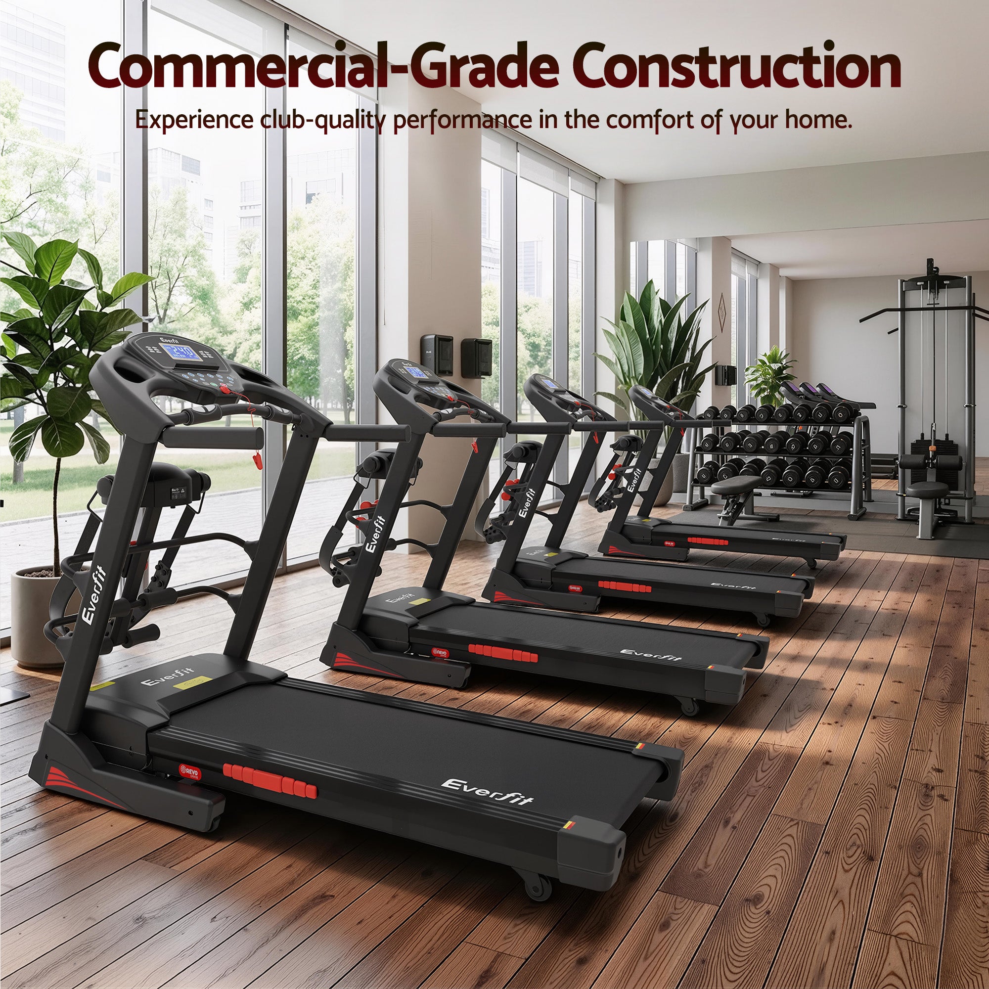 Everfit Treadmill Electric Home Gym Fitness Exercise Machine w/ Massager 480mm-Sports & Fitness > Exercise, Gym & Fitness > Treadmills-PEROZ Accessories