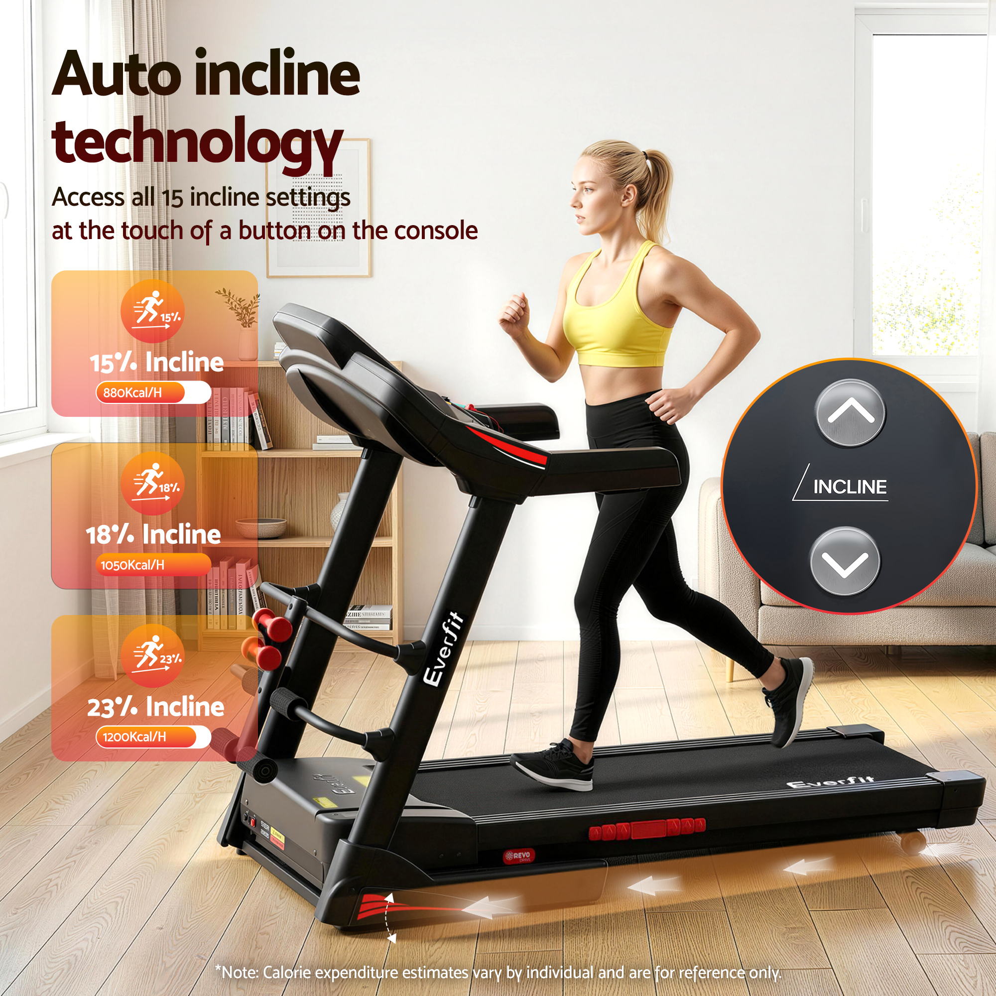 Everfit Treadmill Electric Home Gym Fitness Exercise Machine w/ Sit Up Bar 480mm-Sports & Fitness > Exercise, Gym & Fitness > Treadmills-PEROZ Accessories