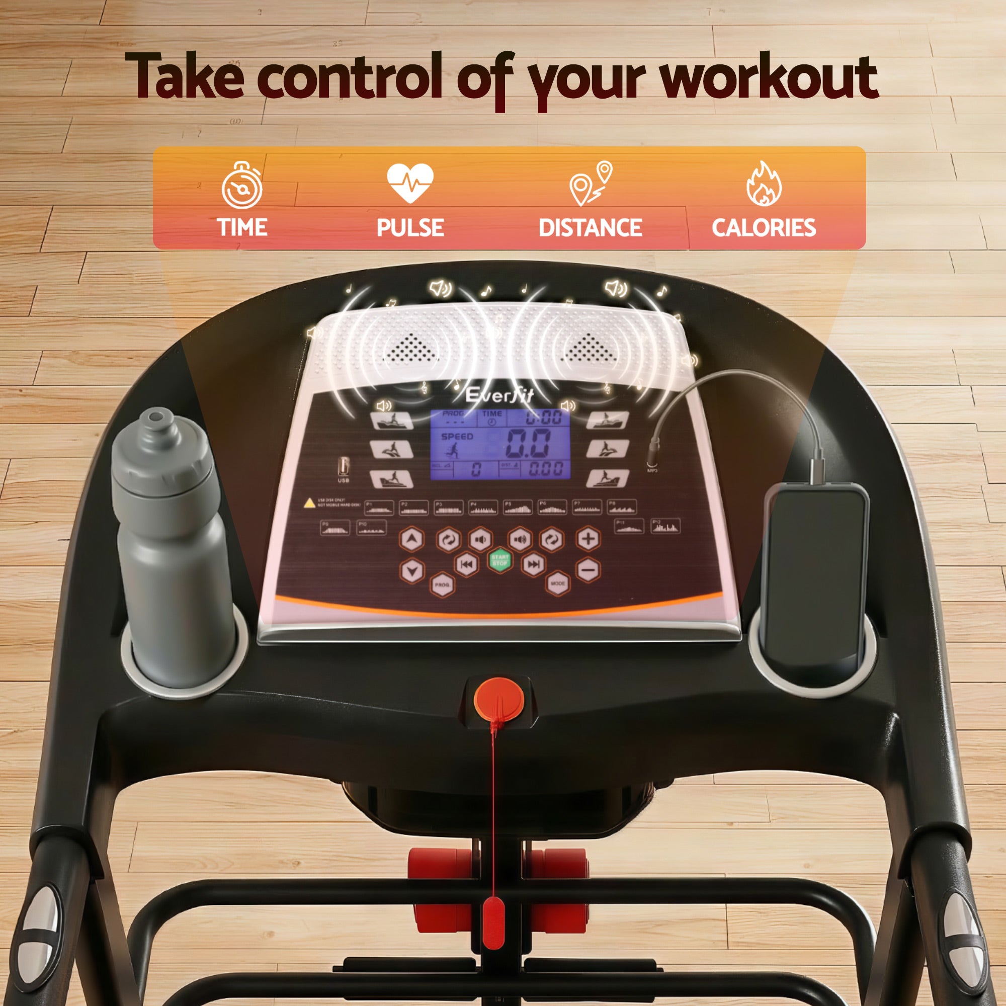 Everfit Treadmill Electric Home Gym Fitness Exercise Machine w/ Massager 450mm-Sports & Fitness > Fitness Accessories-PEROZ Accessories