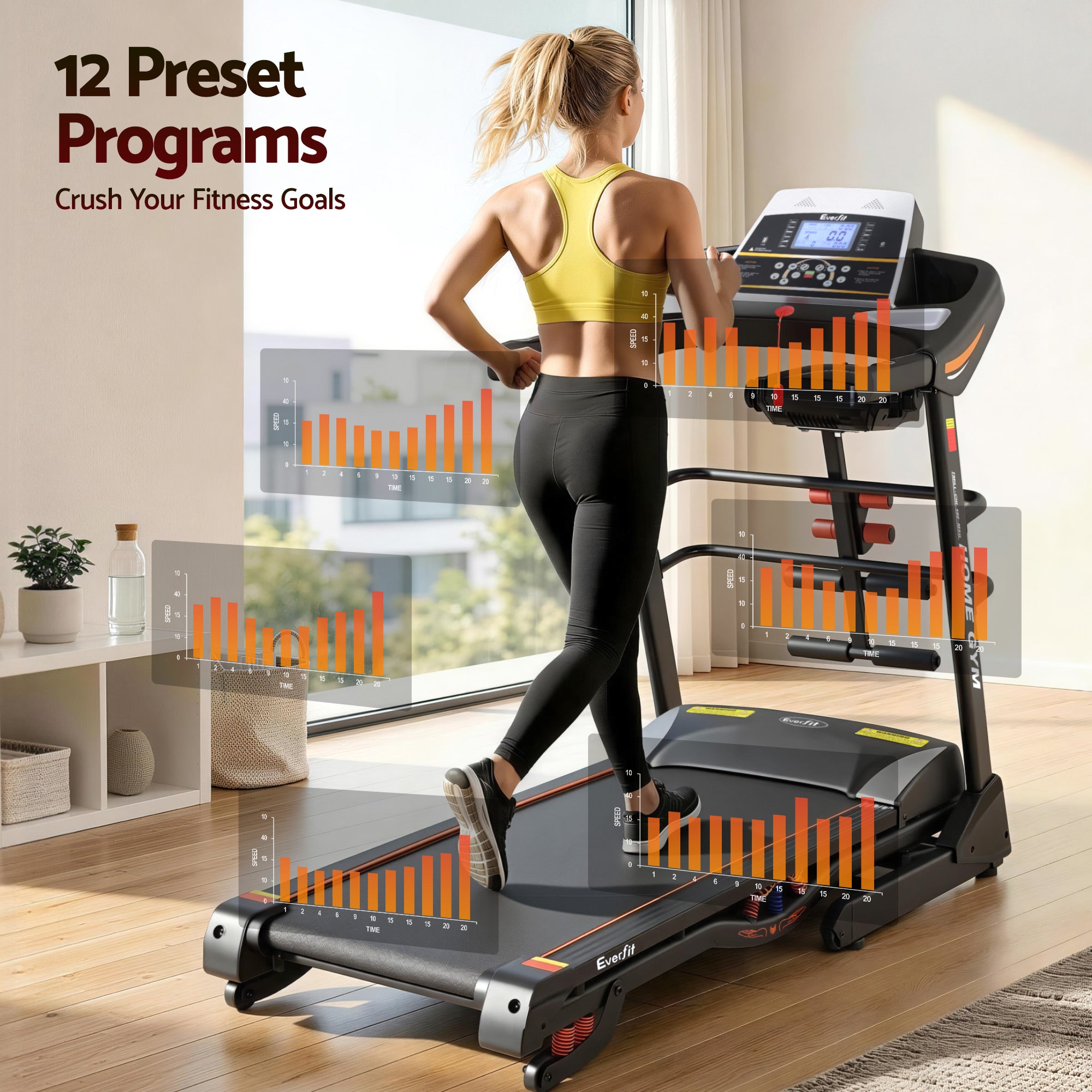 Everfit Treadmill Electric Home Gym Fitness Exercise Machine w/ Massager 480mm-Sports & Fitness > Fitness Accessories-PEROZ Accessories