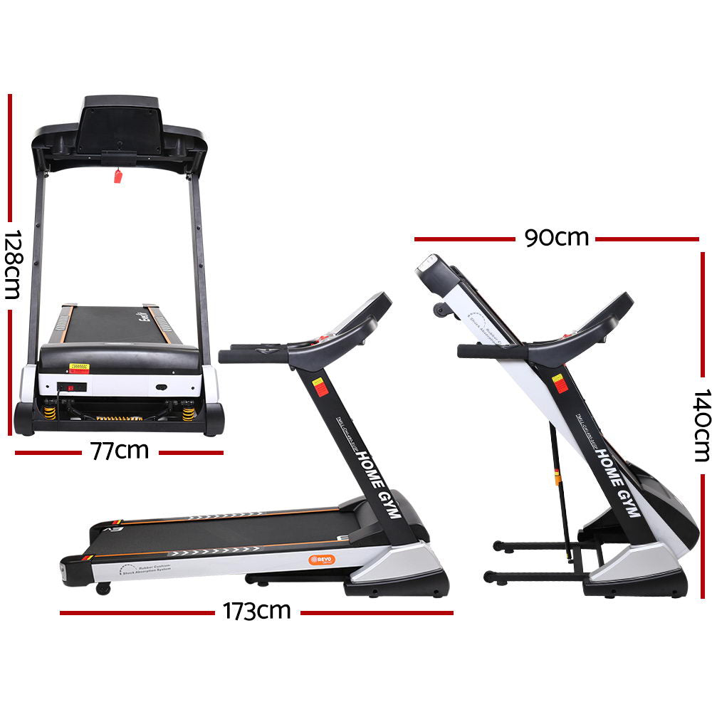Everfit Treadmill Electric Auto Incline Spring Home Gym Fitness Exercise 480mm-Sports & Fitness > Exercise, Gym & Fitness > Exercise Bikes-PEROZ Accessories