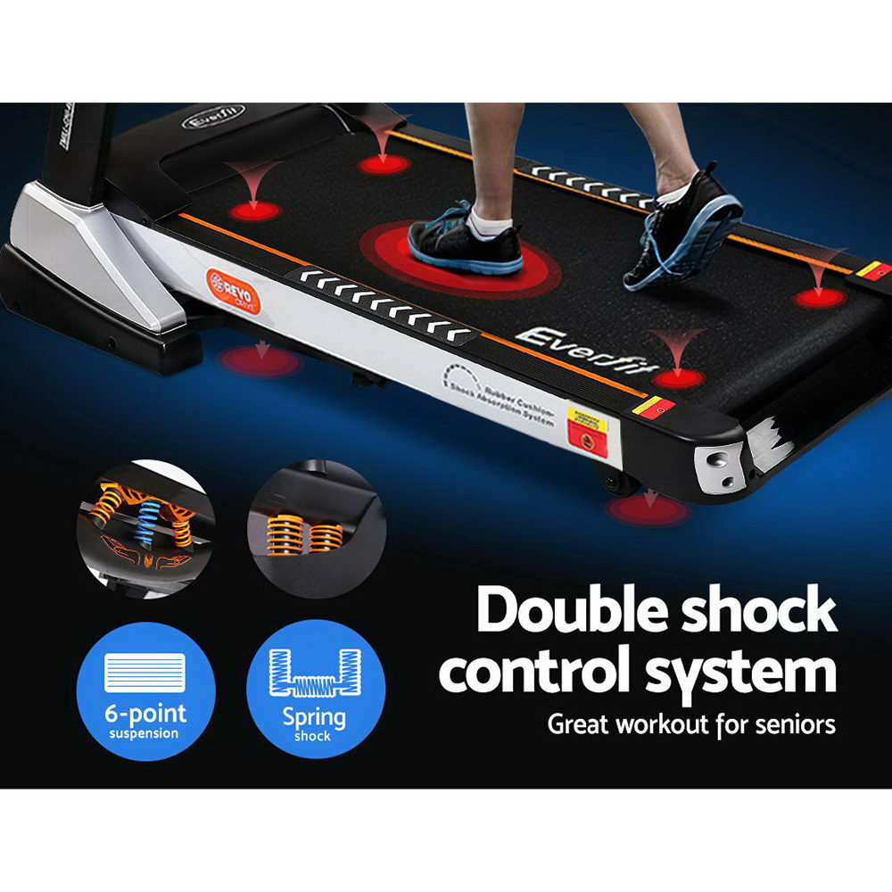 Everfit Treadmill Electric Auto Incline Spring Home Gym Fitness Exercise 480mm-Sports & Fitness > Exercise, Gym & Fitness > Exercise Bikes-PEROZ Accessories