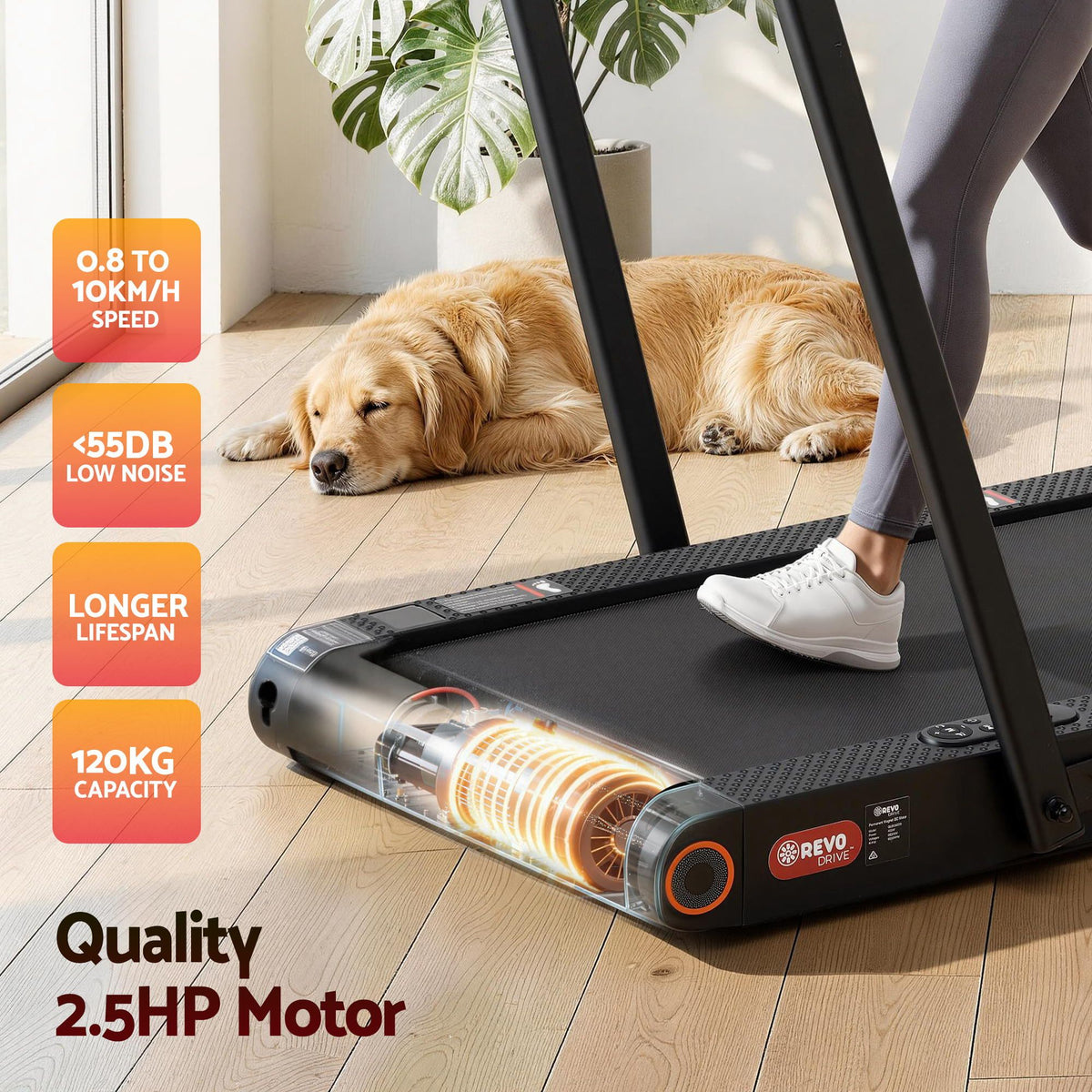 Everfit 4 in 1 Vibration Walking Pad Treadmill Under Desk Treadmills for Home Gym with App Control 380mm Black-Sports & Fitness > Exercise, Gym & Fitness > Treadmills-PEROZ Accessories