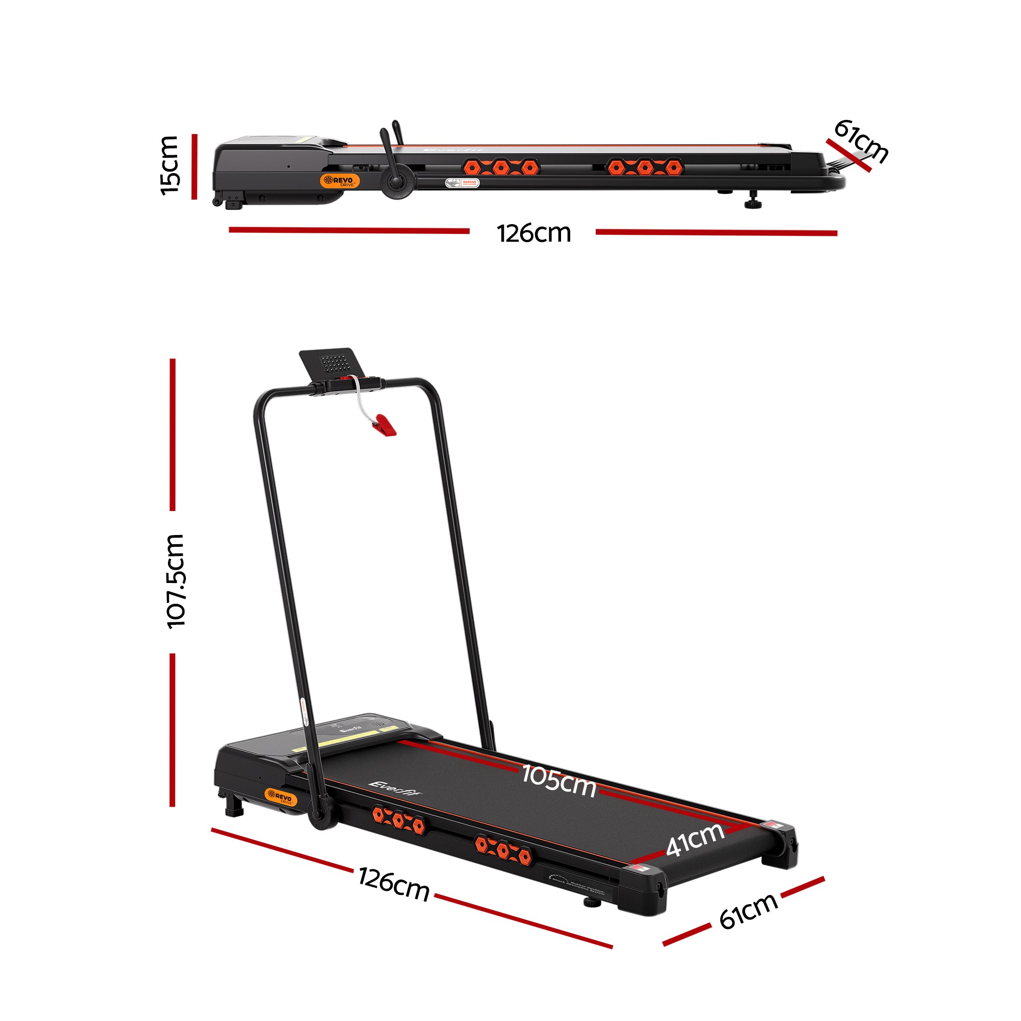 Everfit Treadmill Electric Walking Pad Auto Incline Foldable for Home Gym Black-Sports & Fitness > Exercise, Gym & Fitness > Treadmills-PEROZ Accessories