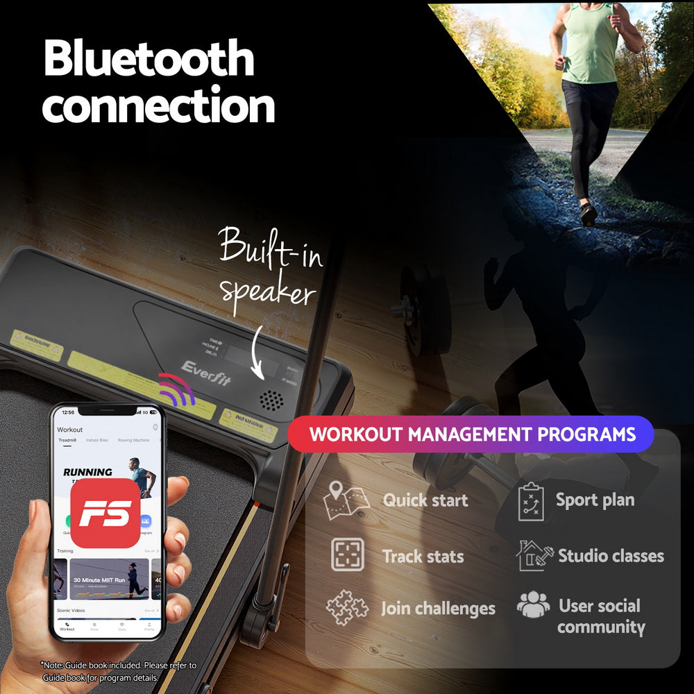 Everfit Treadmill Electric Walking Pad Auto Incline Foldable for Home Gym Black-Sports & Fitness > Exercise, Gym & Fitness > Treadmills-PEROZ Accessories