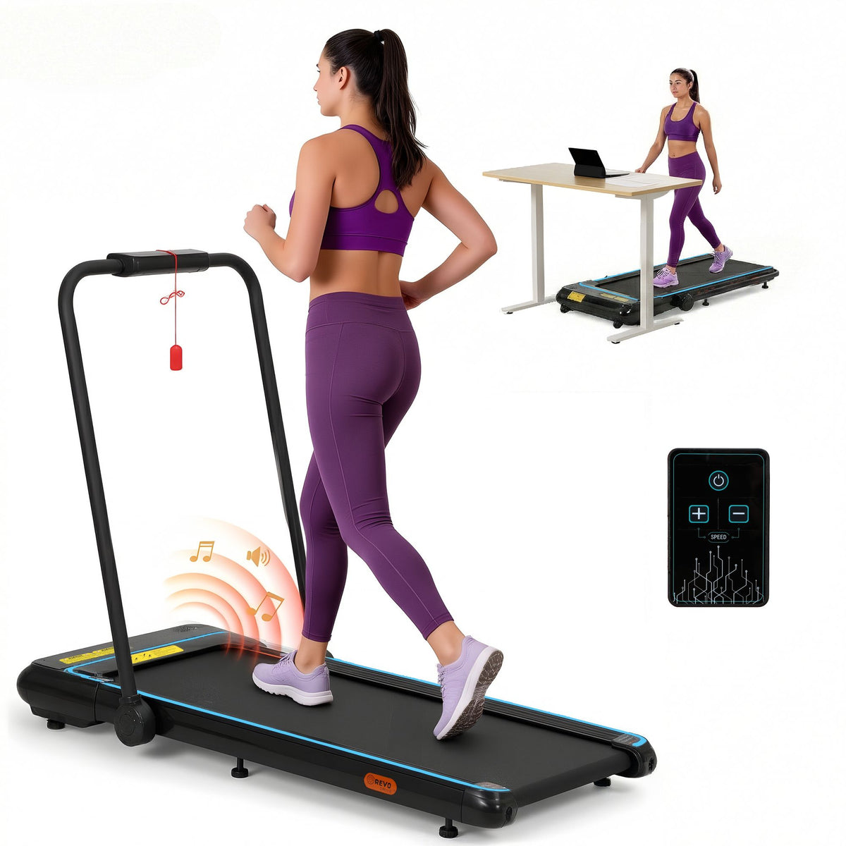 Everfit Treadmill Electric Walking Pad Under Desk Home Gym Fitness 420mm Remote-Walking Pad-PEROZ Accessories