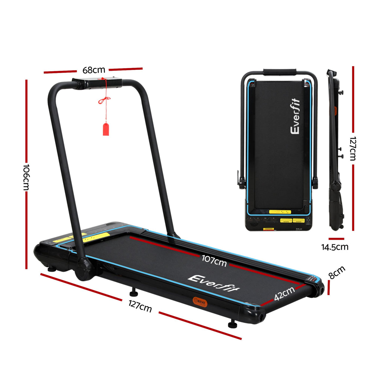 Everfit Treadmill Electric Walking Pad Under Desk Home Gym Fitness 420mm Remote-Walking Pad-PEROZ Accessories