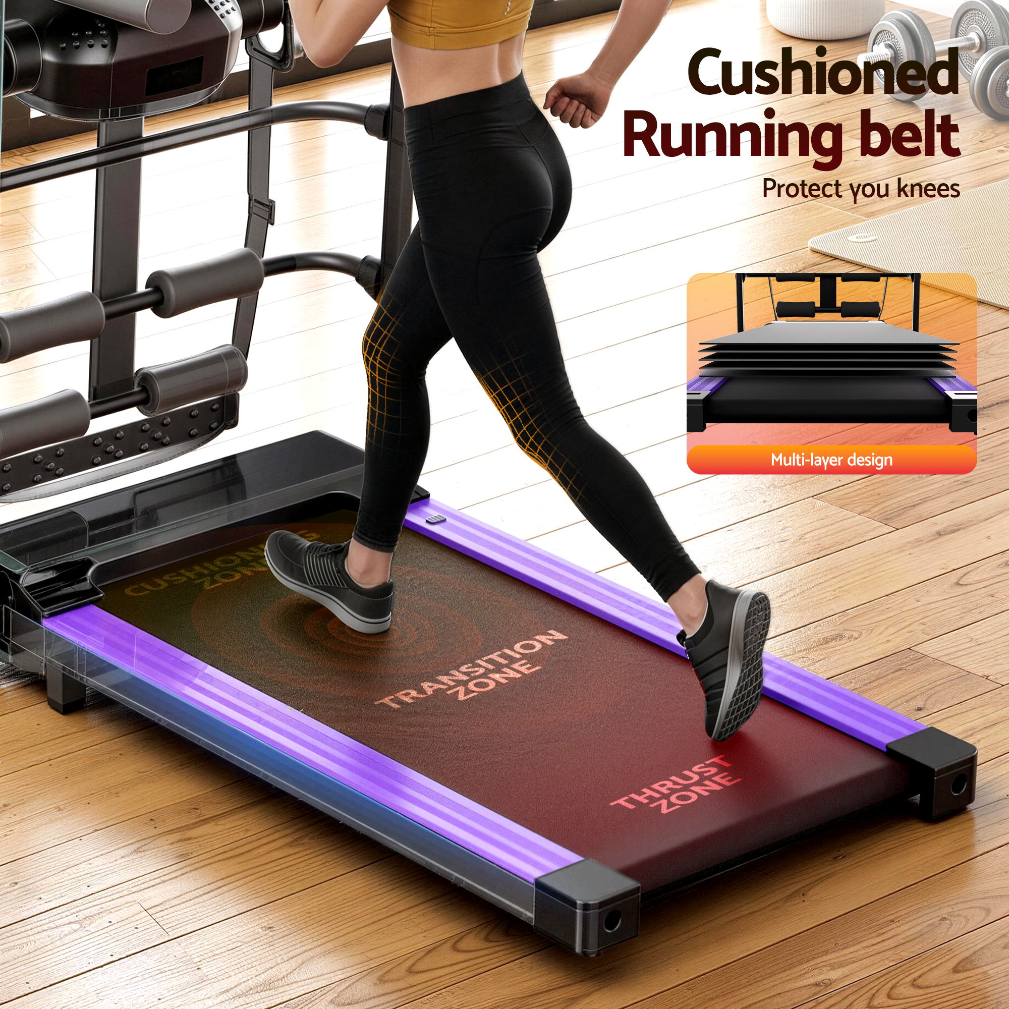 Everfit Treadmill Electric Home Gym Fitness Exercise Machine w/ Massager 400mm-Sports & Fitness > Exercise, Gym & Fitness > Exercise Bikes-PEROZ Accessories