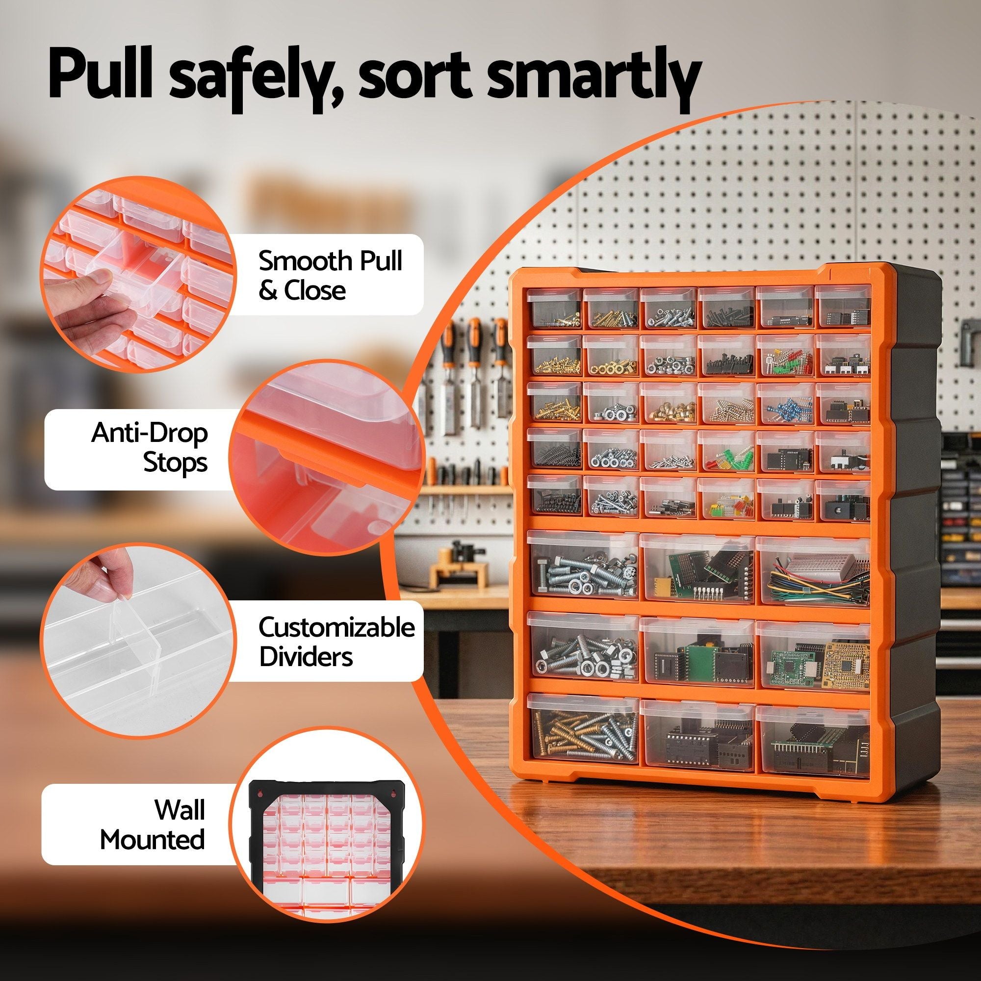 Giantz 39-Drawer Tool Storage Cabinet Anti-Drop Hardware Organizer-Tools > Tools Storage > Tool Boxes-PEROZ Accessories
