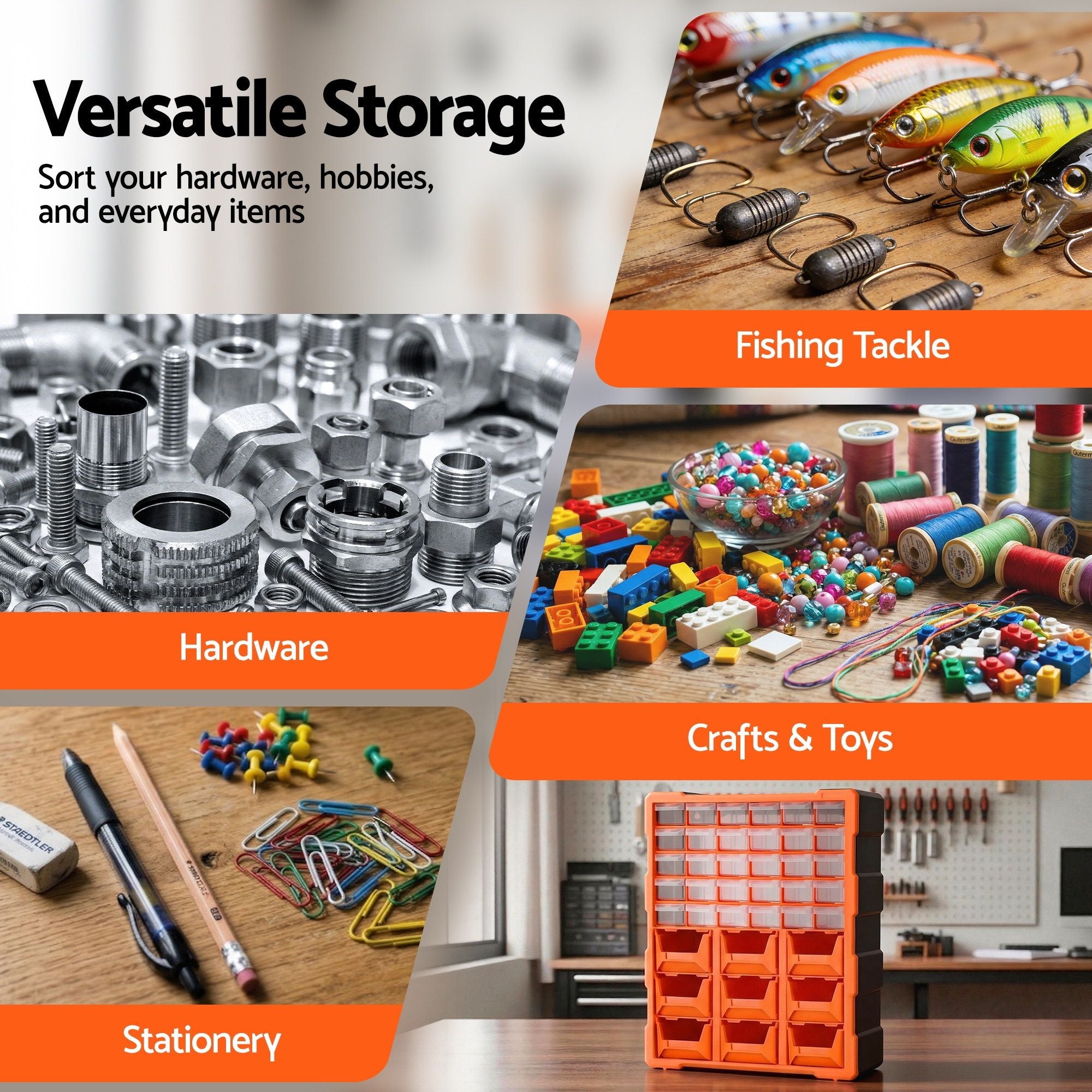 Giantz Tool Organizer 39-Drawer Hardware Cabinet Screw Storage Box Anti-Drop-Tools > Tools Storage > Tool Boxes-PEROZ Accessories