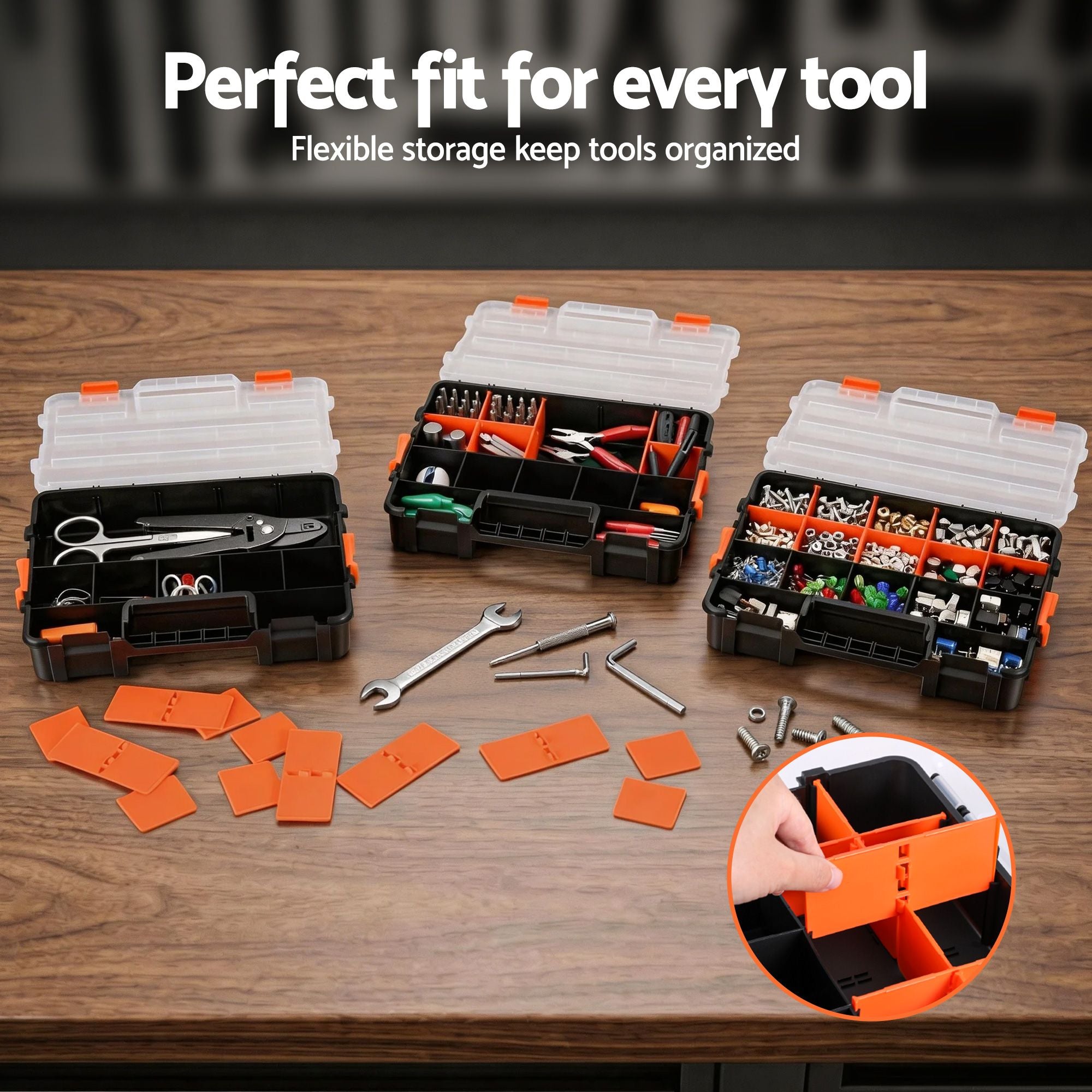 Giantz 3 Pack Tool Box Organizer with Hardware Storage Box for Small Parts-Tools > Tools Storage > Tool Boxes-PEROZ Accessories