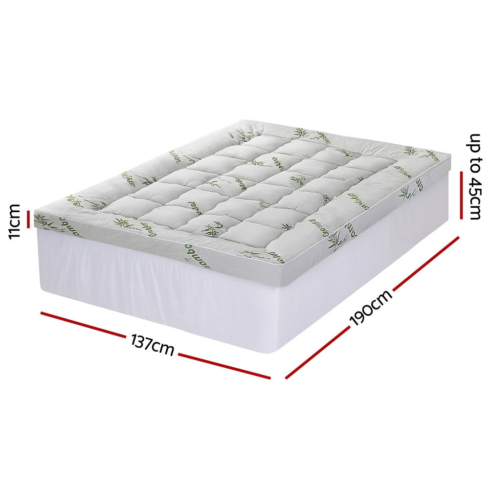 Giselle Mattress Topper 11cm Pillowtop toppers Bamboo Double-Furniture > Mattresses > Mattress Toppers-PEROZ Accessories