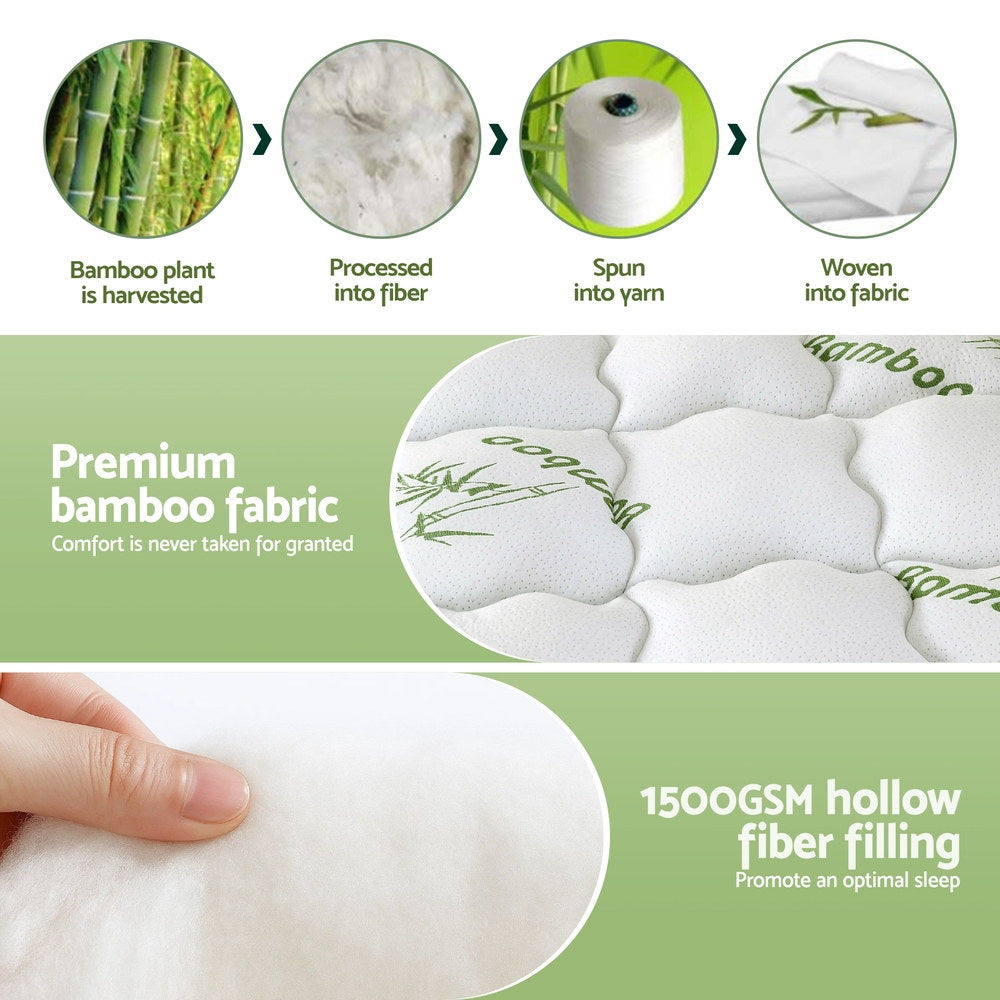 Giselle Mattress Topper 11cm Pillowtop toppers Bamboo King-Furniture > Mattresses > Mattress Toppers-PEROZ Accessories