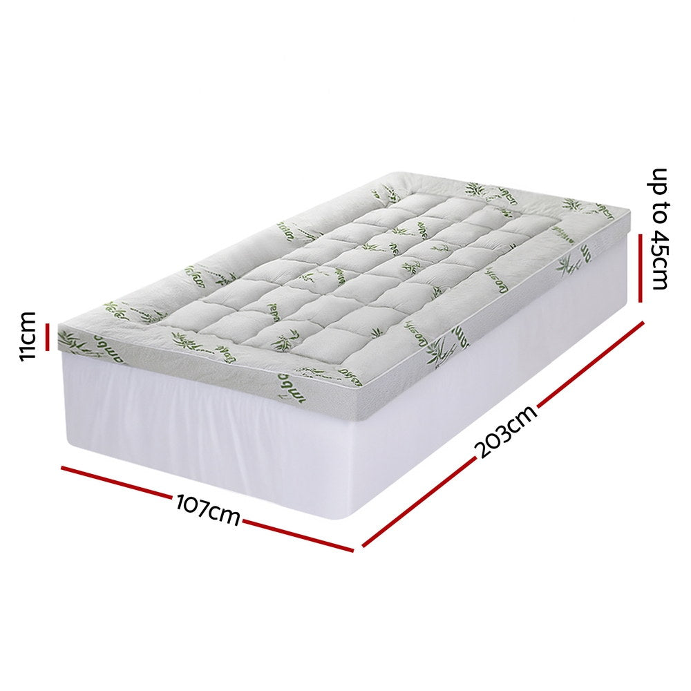 Giselle Mattress Topper 11cm Pillowtop toppers Bamboo King Single-Furniture > Mattresses > Mattress Toppers-PEROZ Accessories