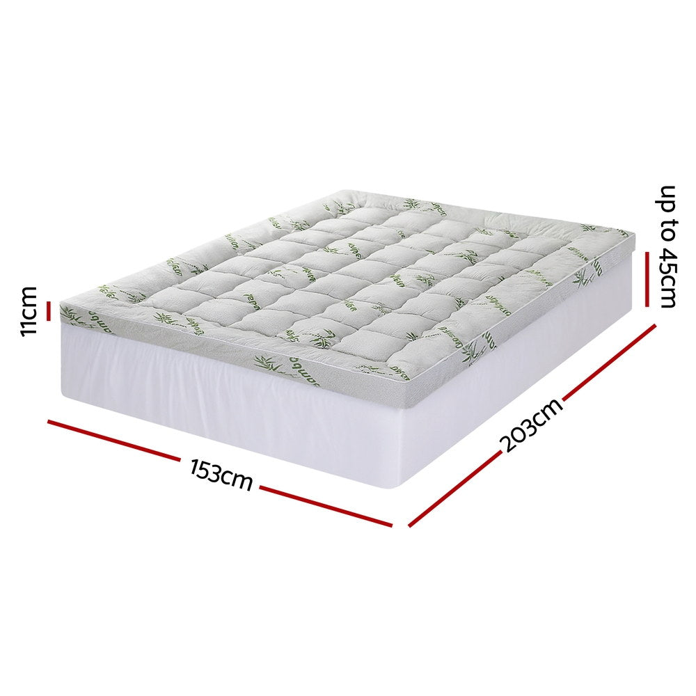 Giselle Mattress Topper 11cm Pillowtop toppers Bamboo Queen-Furniture > Mattresses > Mattress Toppers-PEROZ Accessories