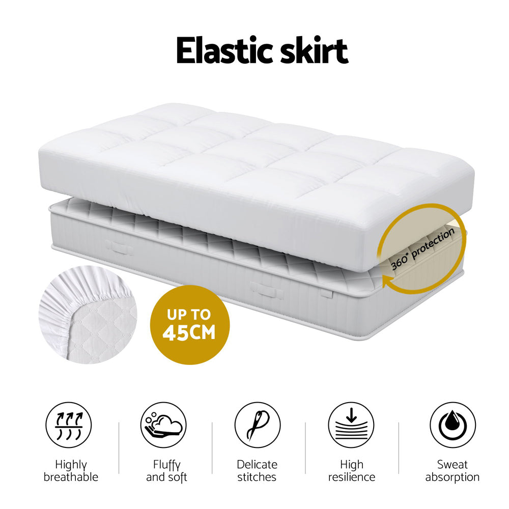 Giselle Bedding Mattress Topper Pillowtop Bamboo Cot-Home & Garden > Bedding > Pillows-PEROZ Accessories