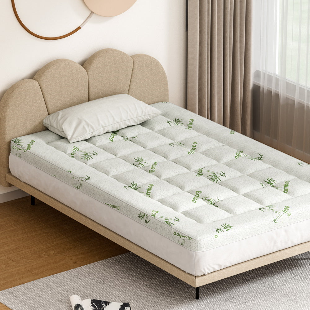 Giselle Bedding Mattress Topper Pillowtop Bamboo 7.5cm King Single-Furniture > Mattresses > Mattress Toppers-PEROZ Accessories