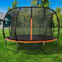Mazam 12FT Kids Trampline Safety Net Basketball Set Ladder Round-Trampoline-PEROZ Accessories