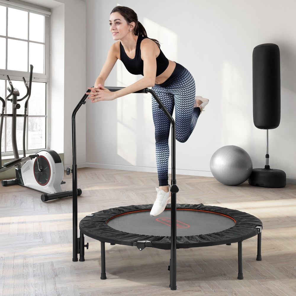 Mazam 48" Trampoline Round Fitness Rebounder Handrail-Trampoline-PEROZ Accessories