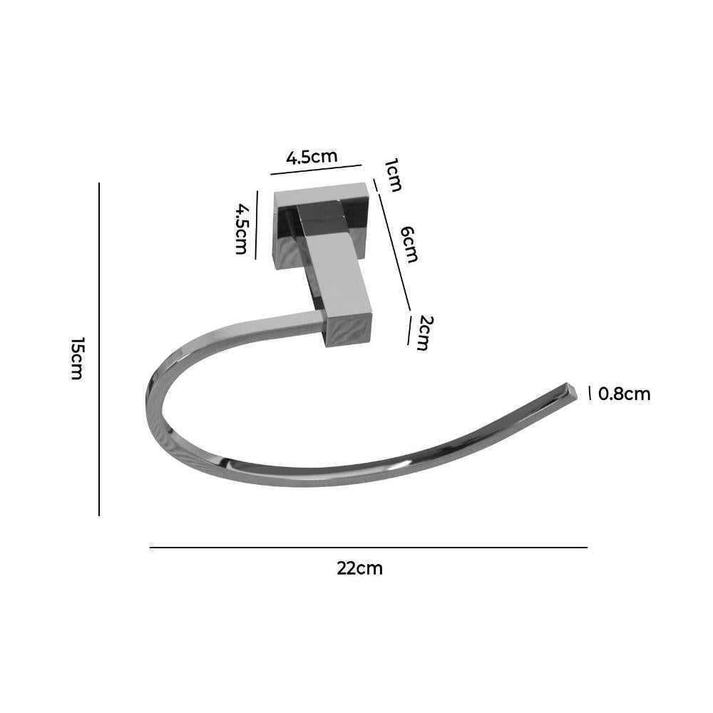 Towel Ring Holder Brass Bathroom Accessories Chrome-Tower Ring-PEROZ Accessories