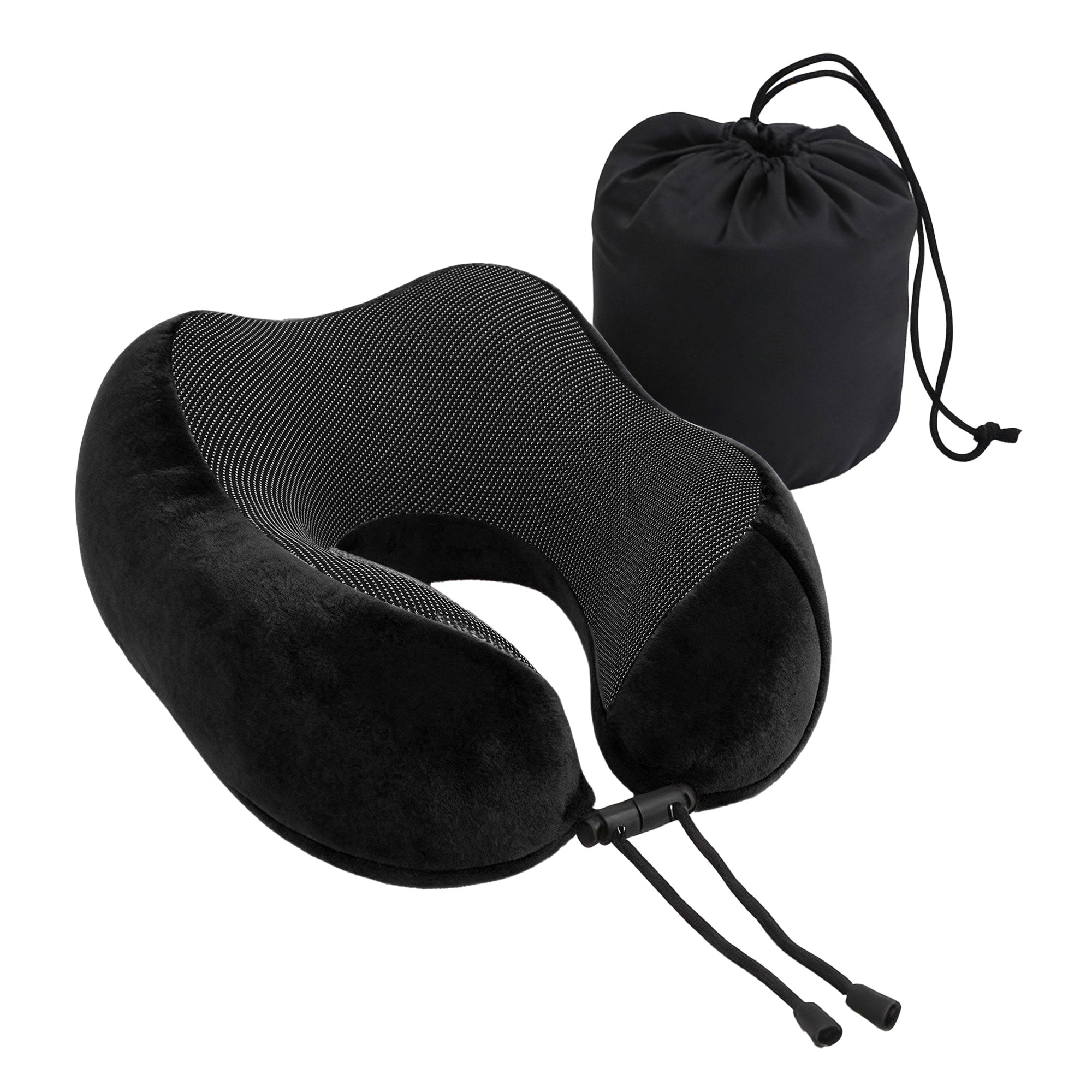 Wanderlite Travel Pillow for Airplanes Memory Foam Neck Pillows for Traveling, Soft & Washable Cover with Storage Bag, Portable Plane Accessories for Airplanes Offices Cars, Black-Home & Garden > Bedding > Pillows-PEROZ Accessories