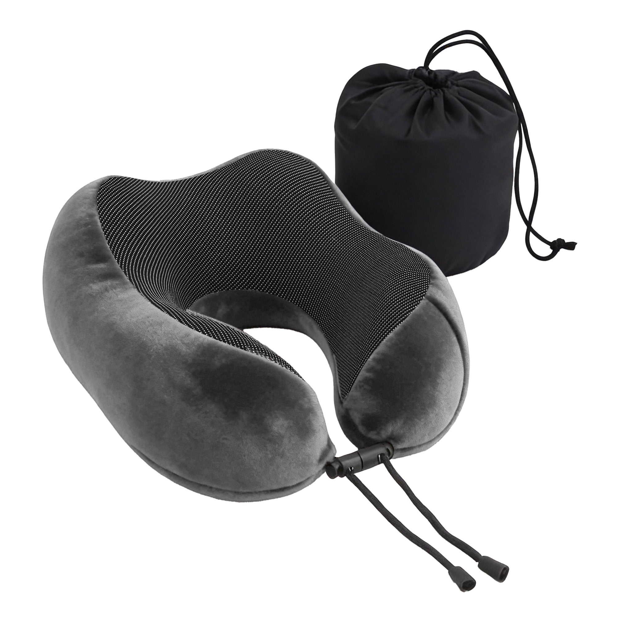 Wanderlite Travel Pillow for Airplanes Memory Foam Neck Pillows for Traveling, Soft & Washable Cover with Storage Bag, Portable Plane Accessories for Airplanes Offices Cars, Grey-Home & Garden > Bedding > Pillows-PEROZ Accessories