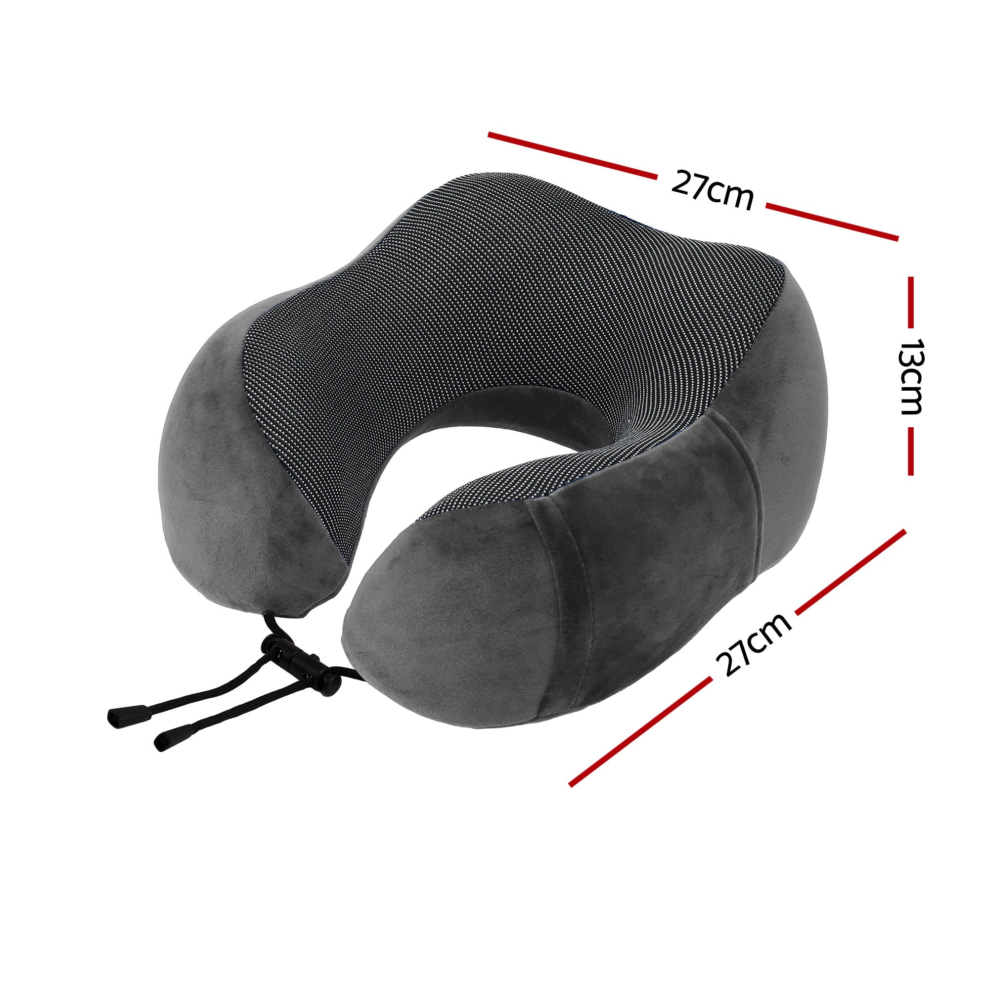 Wanderlite Travel Pillow for Airplanes Memory Foam Neck Pillows for Traveling, Soft & Washable Cover with Storage Bag, Portable Plane Accessories for Airplanes Offices Cars, Grey-Home & Garden > Bedding > Pillows-PEROZ Accessories