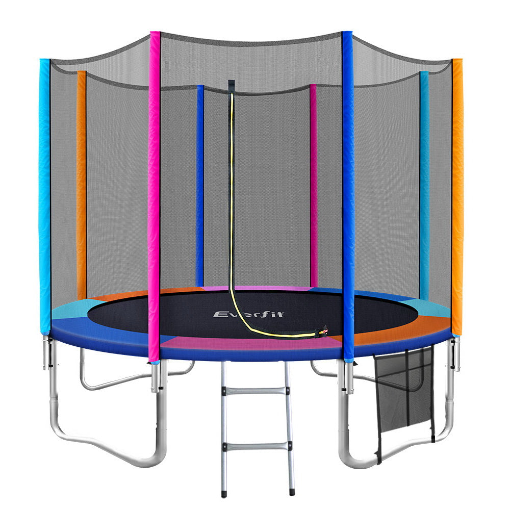 Everfit 10FT Trampoline for Kids w/ Ladder Enclosure Safety Net Pad Gift Round-Sports & Fitness > Trampolines > Trampolines & Accessories-PEROZ Accessories