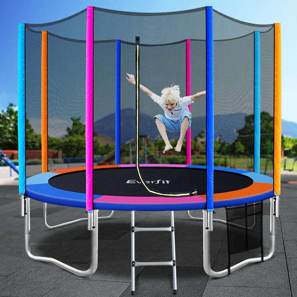 Everfit 10FT Trampoline for Kids w/ Ladder Enclosure Safety Net Pad Gift Round-Sports & Fitness > Trampolines > Trampolines & Accessories-PEROZ Accessories