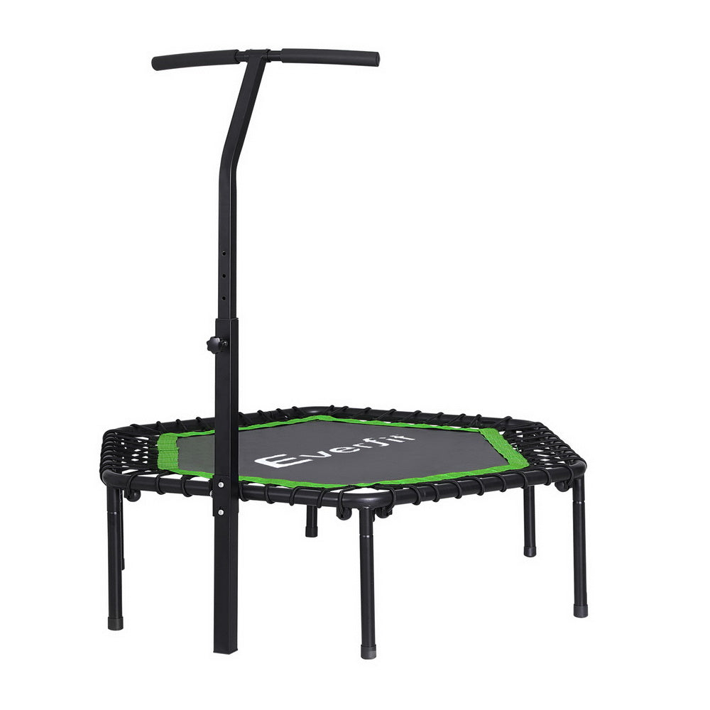 Everfit 48inch Hexagon Fitness Trampoline Rebounder Adjustable Handrail Green-Sports & Fitness > Trampolines > Trampolines & Accessories-PEROZ Accessories
