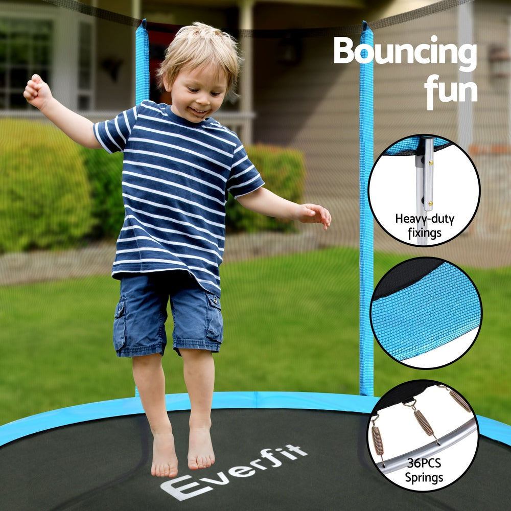 Everfit Trampoline 6FT Kids Trampolines Safety Net Pad Round Blue-Sports & Fitness > Trampolines > Trampolines & Accessories-PEROZ Accessories