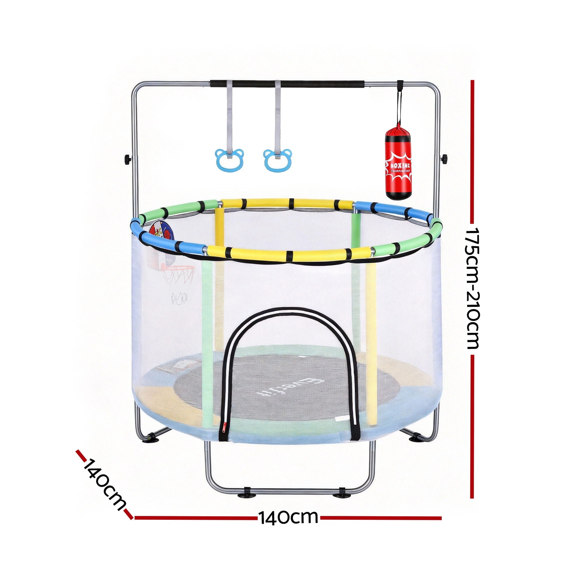 Everfit 55inch Trampoline Kids Rebounder with Basketball Set Sandbag Boxing Game-Sports & Fitness > Trampolines > Trampolines & Accessories-PEROZ Accessories
